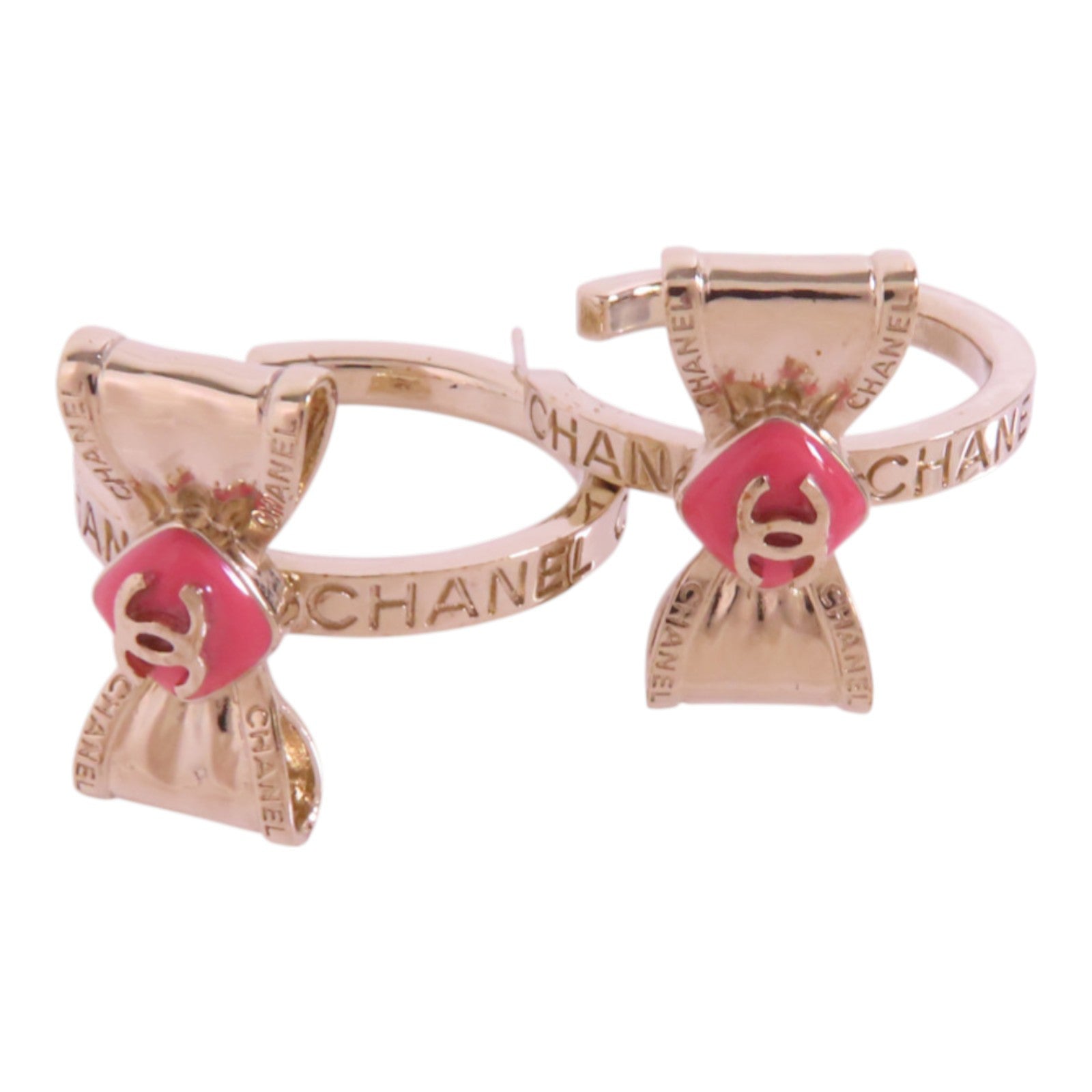 CHANEL 金屬/PVC Earrings金扣耳環