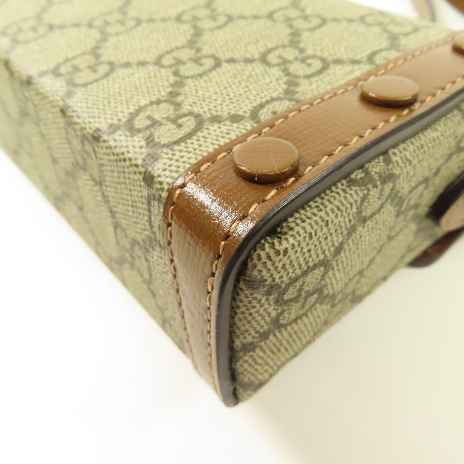 GUCCI 塗層帆布Horsebit 1955 Mini金扣肩背袋