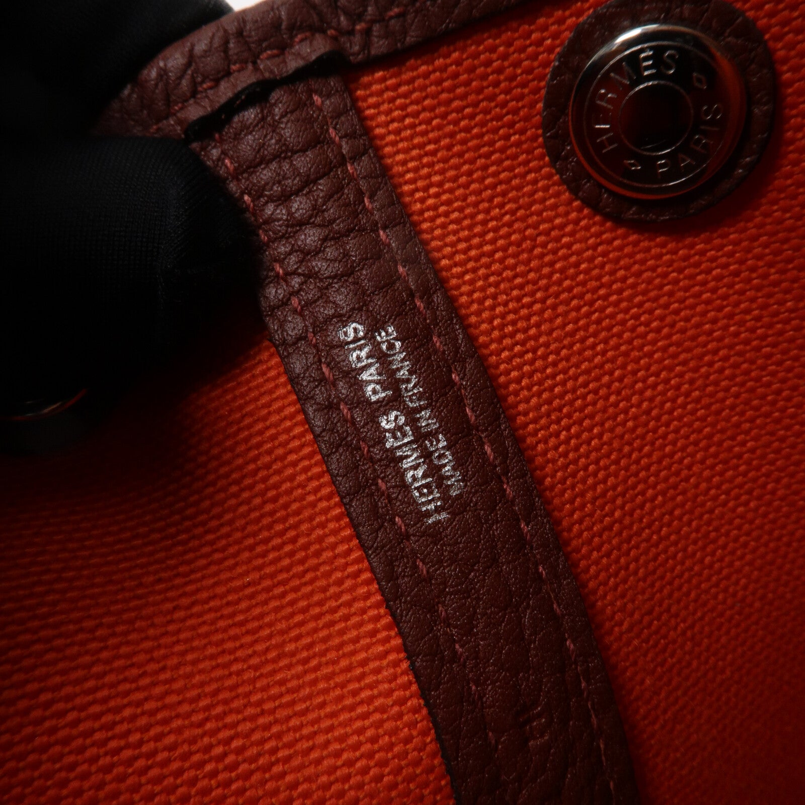 HERMES 帆布Garden Party TPM手挽袋Capucine/Rough H