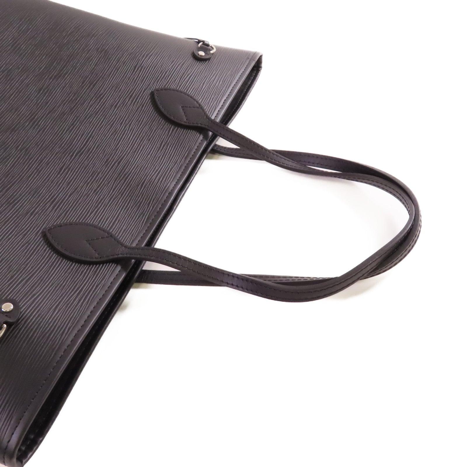 LOUIS VUITTON Epi Neverfull MM Tote Bag銀扣肩背袋黑色