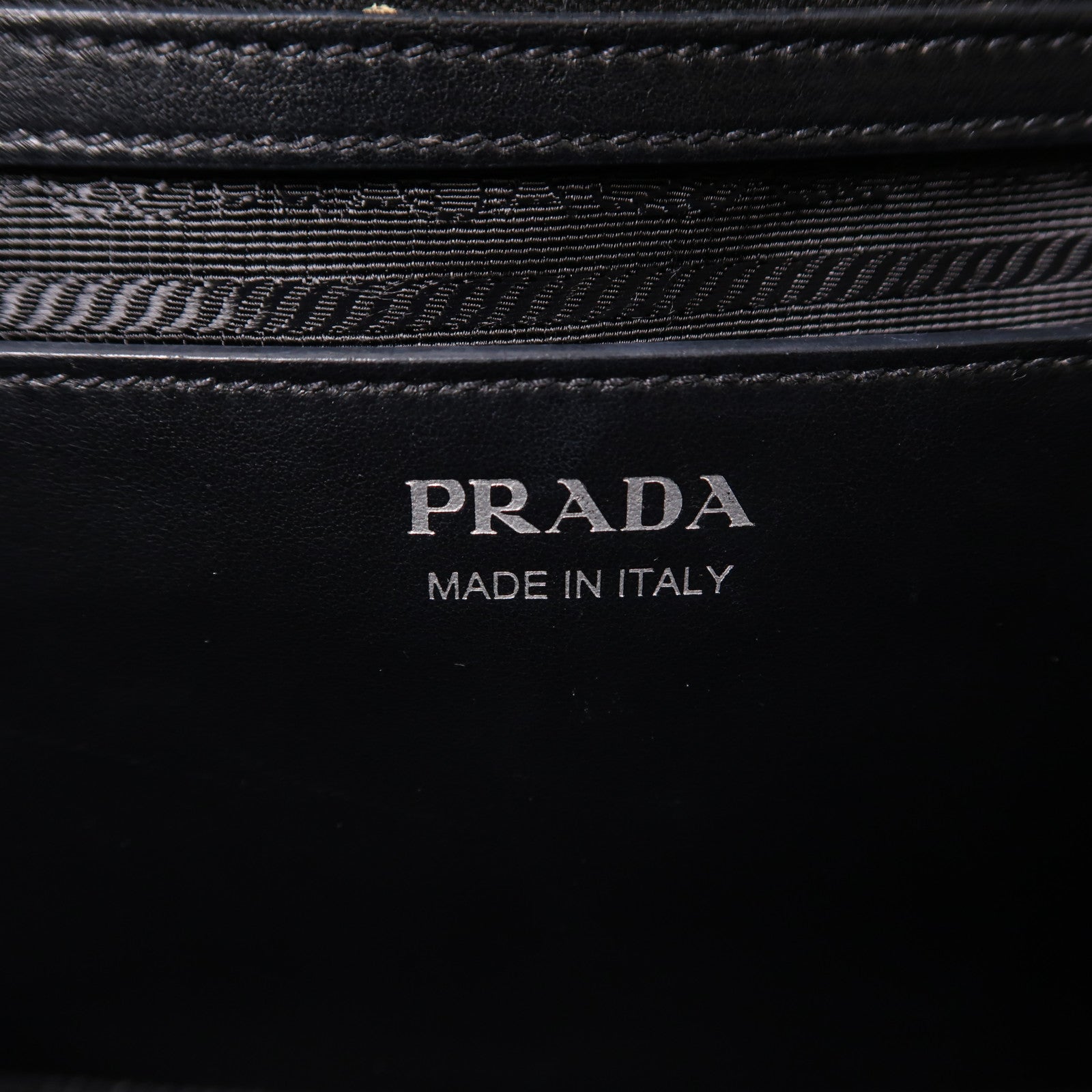 PRADA SHW 2 Way Shoulder Bag 1BB045 Calfskin Leather Black