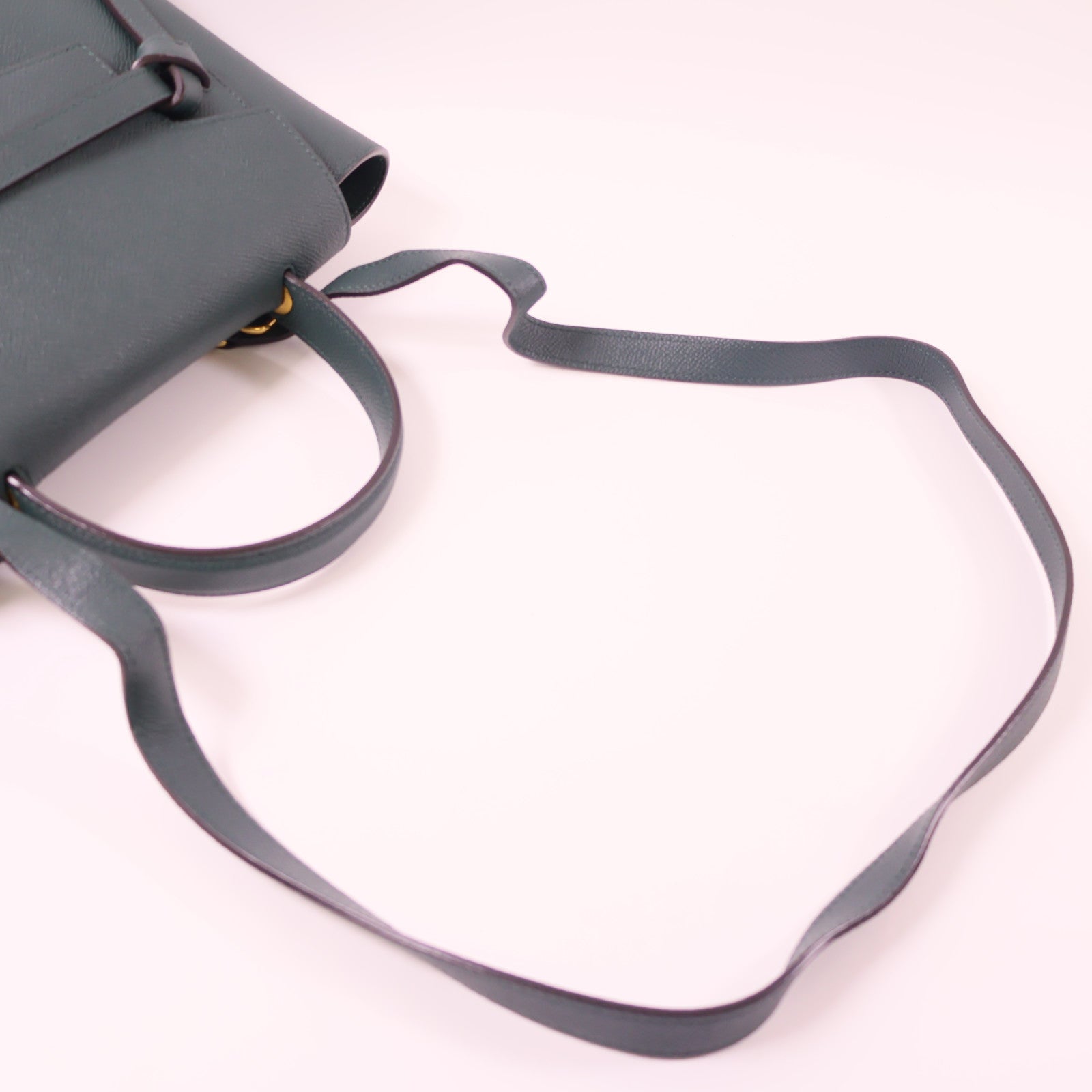CELINE 牛皮皮革Belt Bag金扣手挽肩背兩用袋綠色