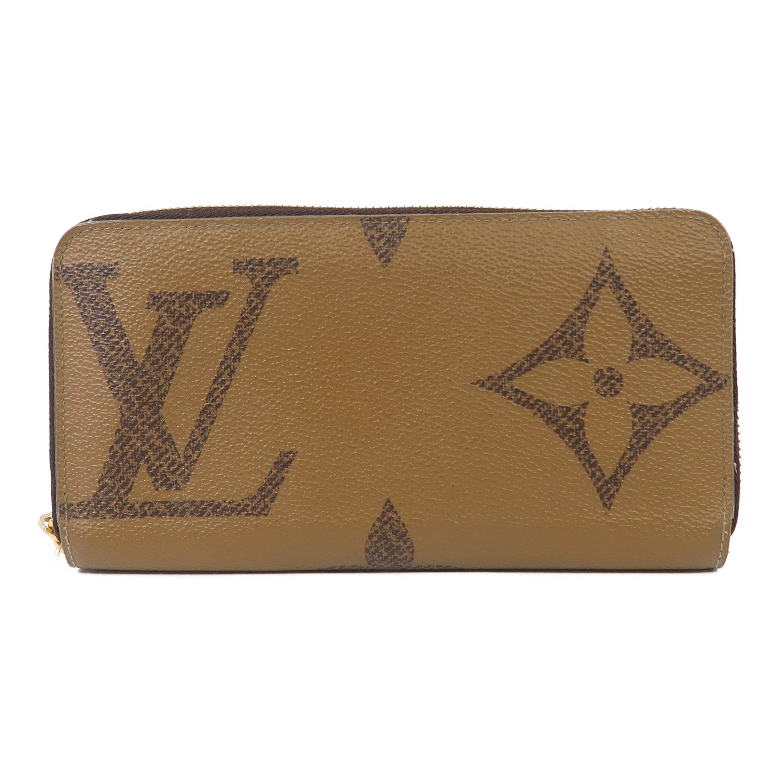 LOUIS VUITTON Monogram Zipper Long Wallet金扣長錢包啡色