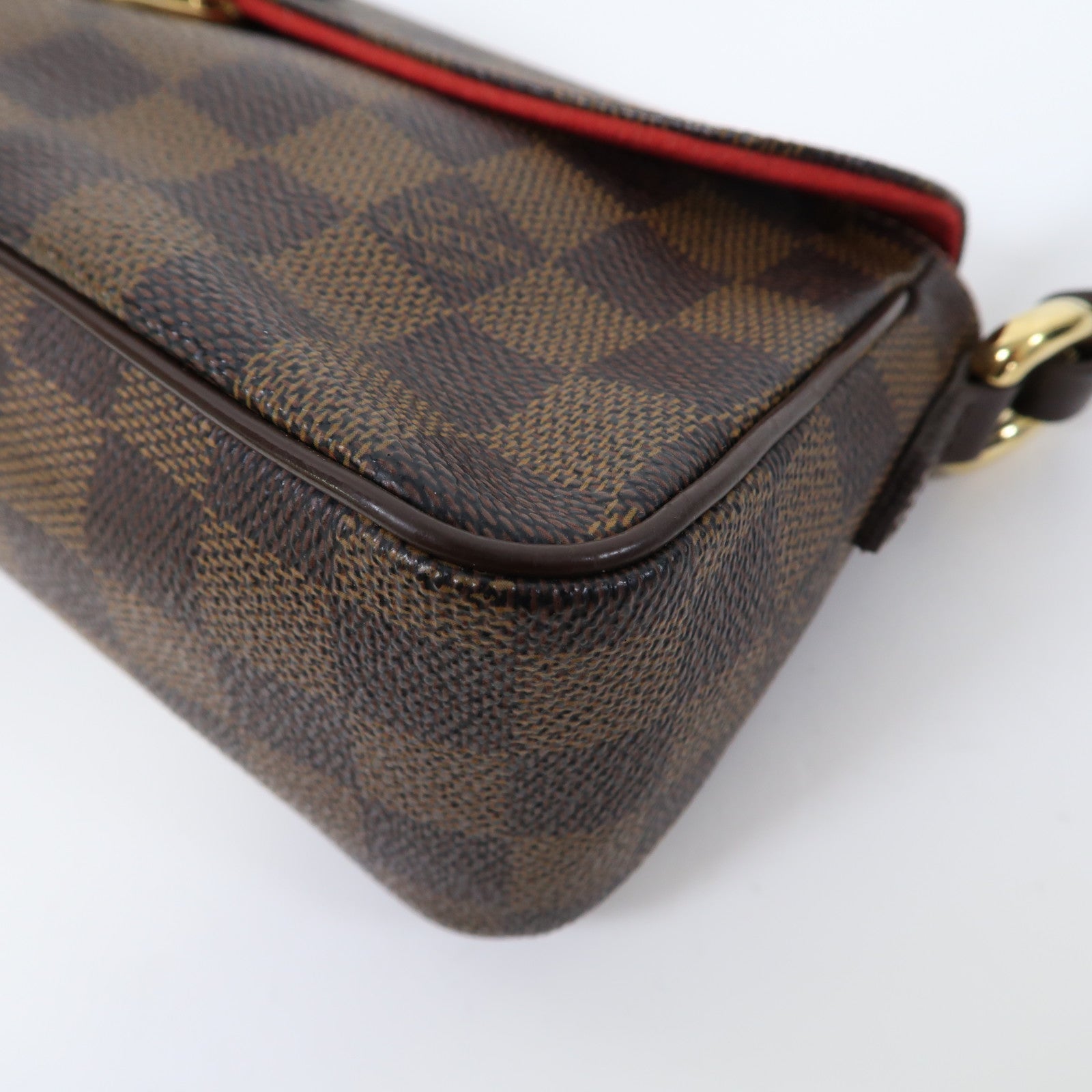 LOUIS VUITTON Damier Ebene Ravello PM金扣肩背袋啡色