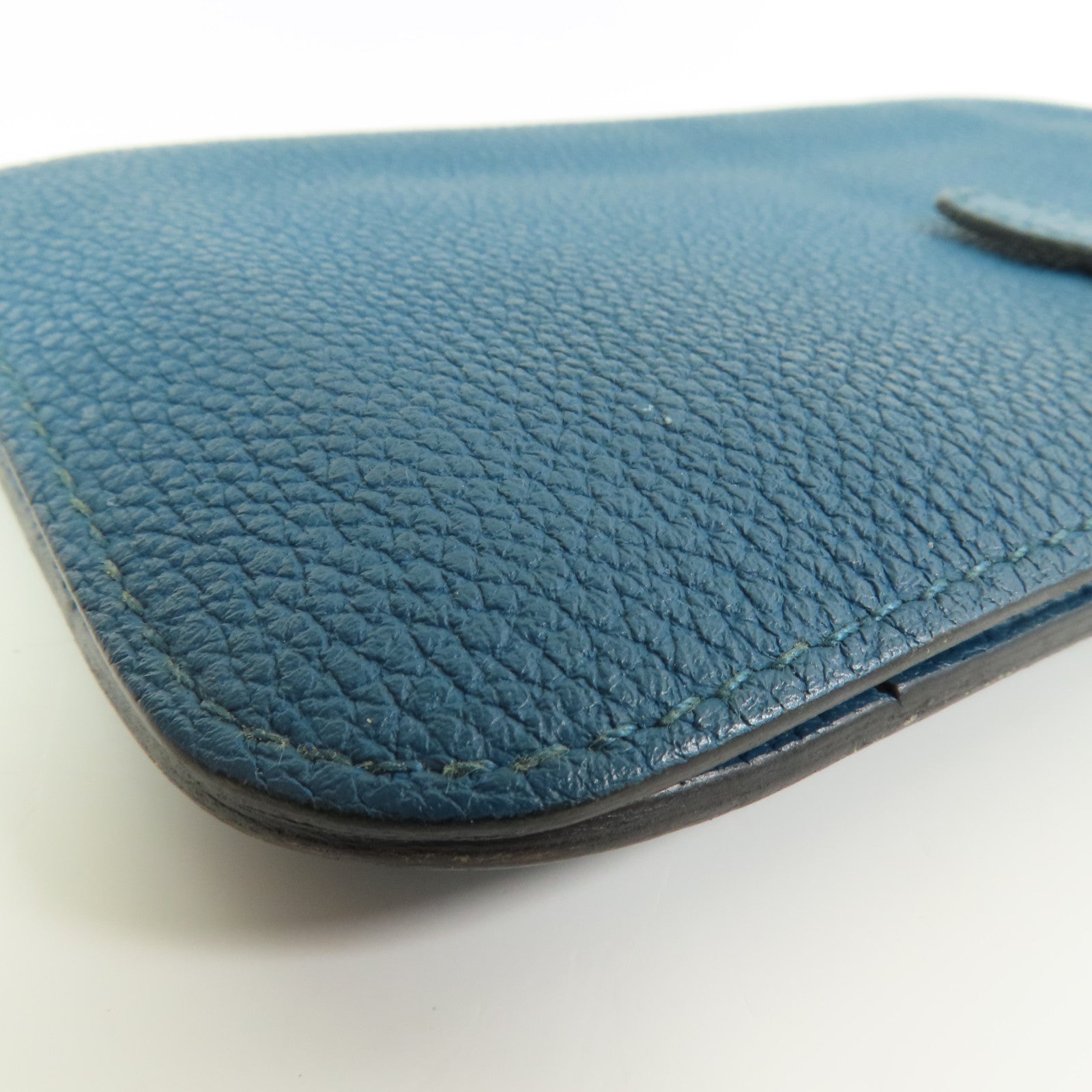 HERMES 【激減優惠】Clemence皮革Dogon Wallet銀扣長錢包Colvert