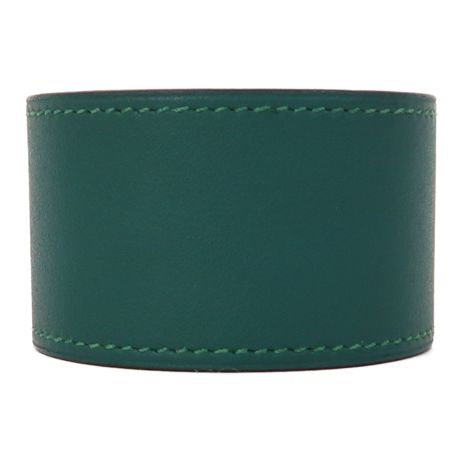 HERMES 【激減優惠】皮革Kelly Dog Bracelet金扣手鐲綠色