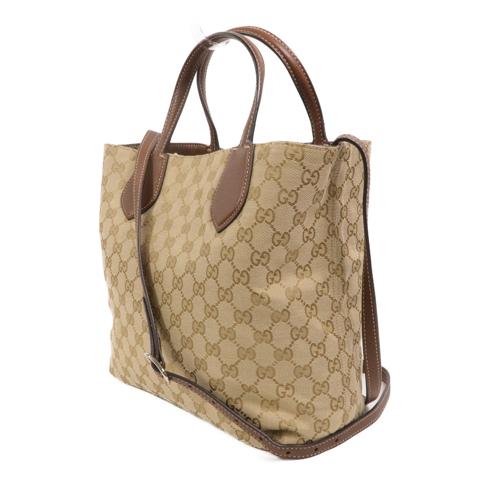 GUCCI 帆布/牛皮皮革GG Reversible Ramble Tote Bag手挽肩背兩用袋