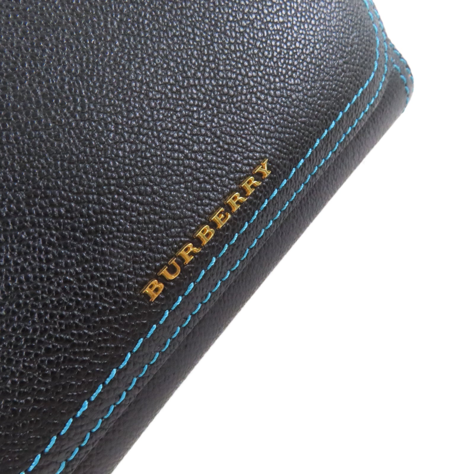 BURBERRY 牛皮皮革Wallet On Chain Shoulder Bag金扣肩背袋黑色