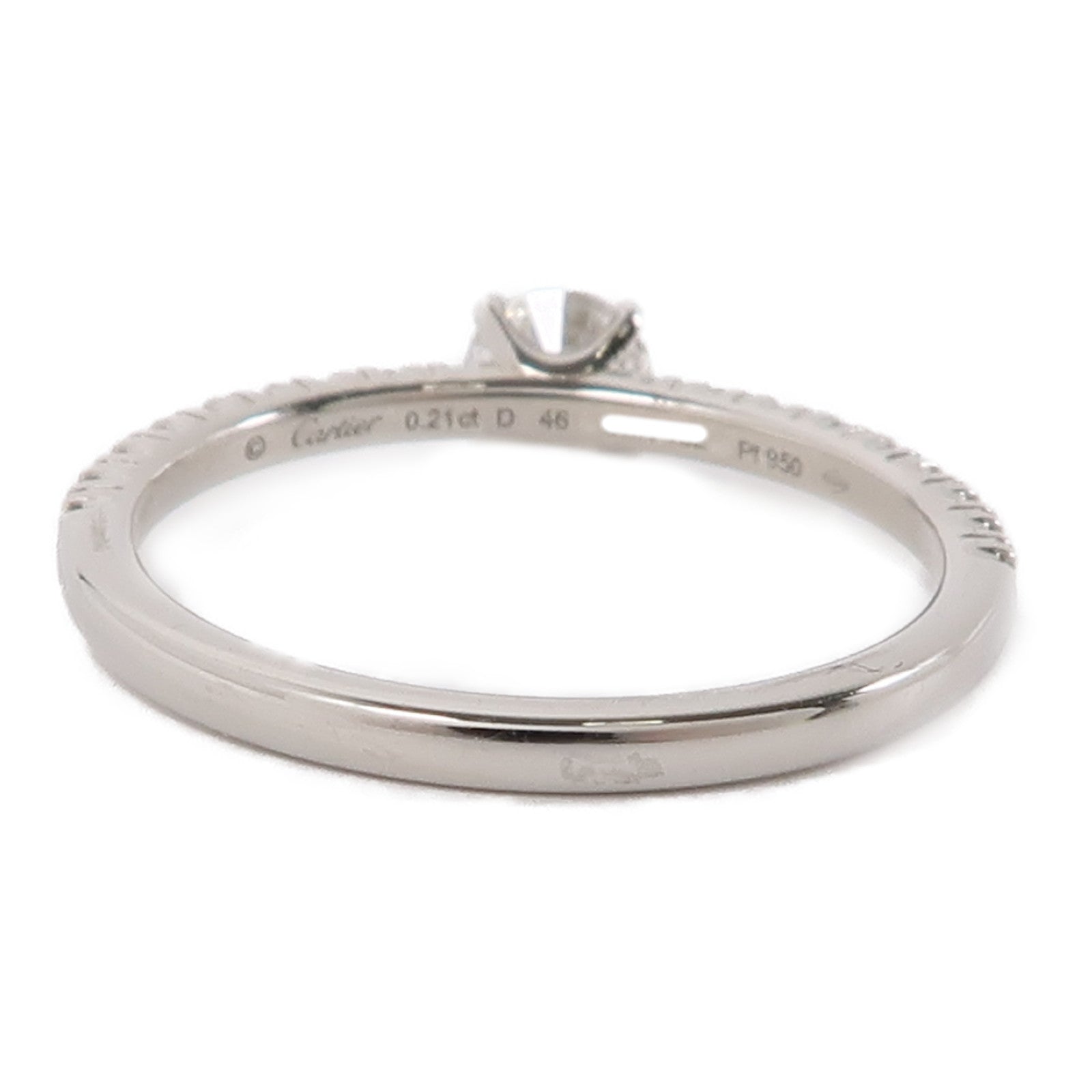 CARTIER PT950鉑金Etincelle Platinum De Cartier Diamond Ring戒指Cartier#46/US#3.75