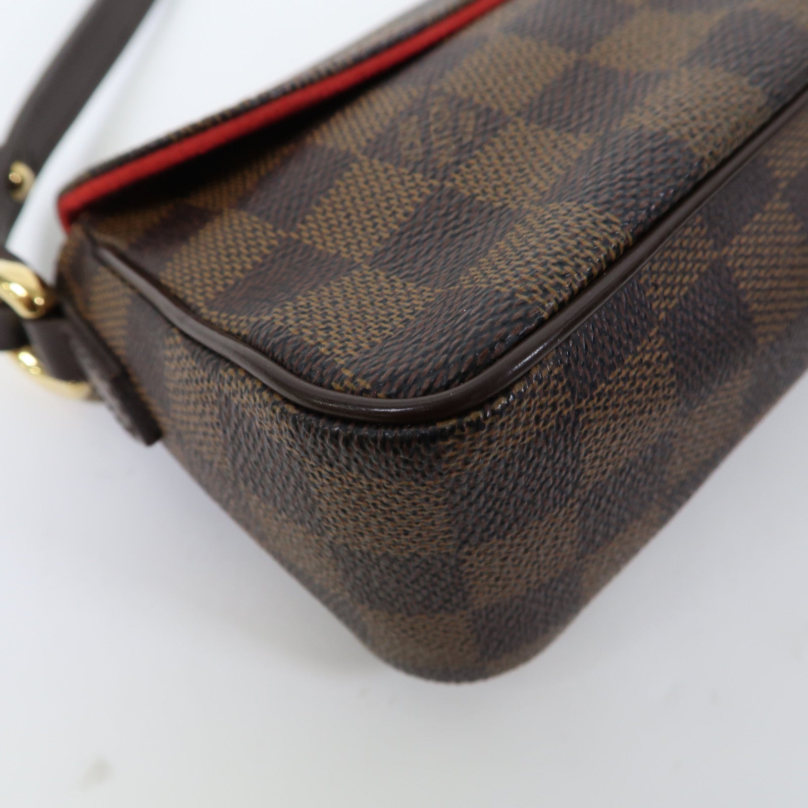 LOUIS VUITTON Damier Ebene Ravello PM金扣肩背袋啡色