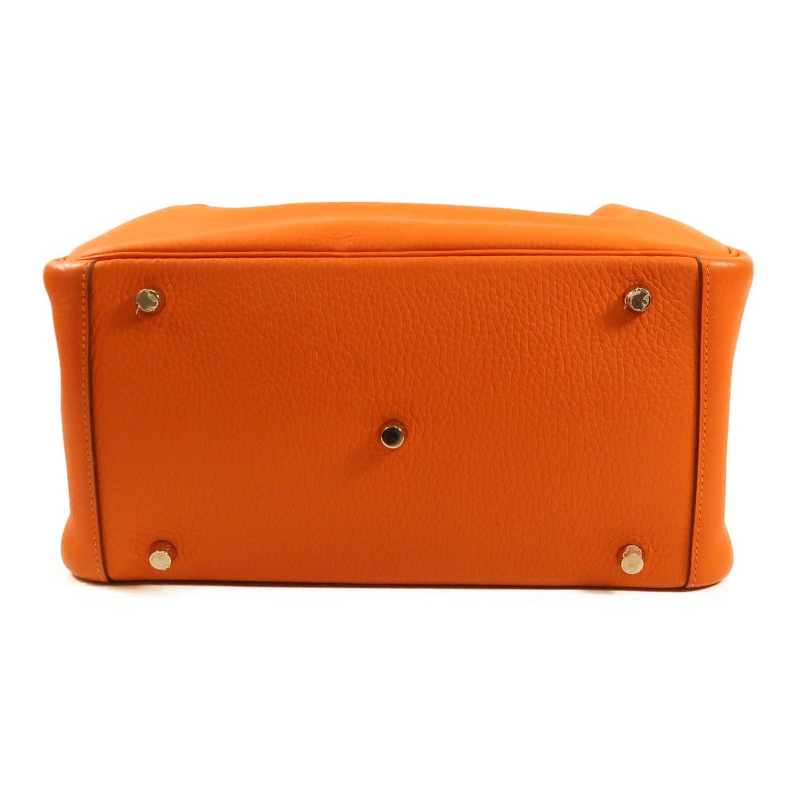 HERMES Clemence皮革Lindy 30銀扣肩背袋9J Feu