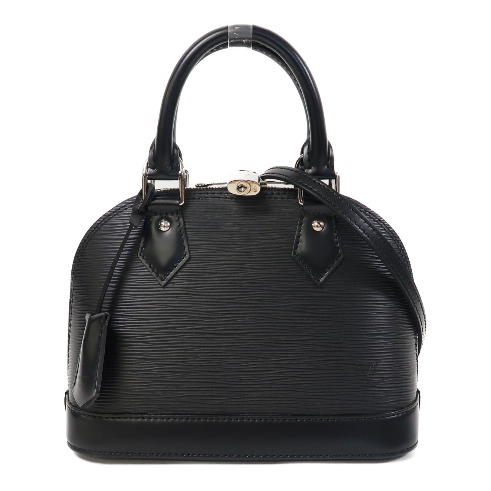 LOUIS VUITTON Epi Alma BB銀扣手挽肩背兩用袋黑色