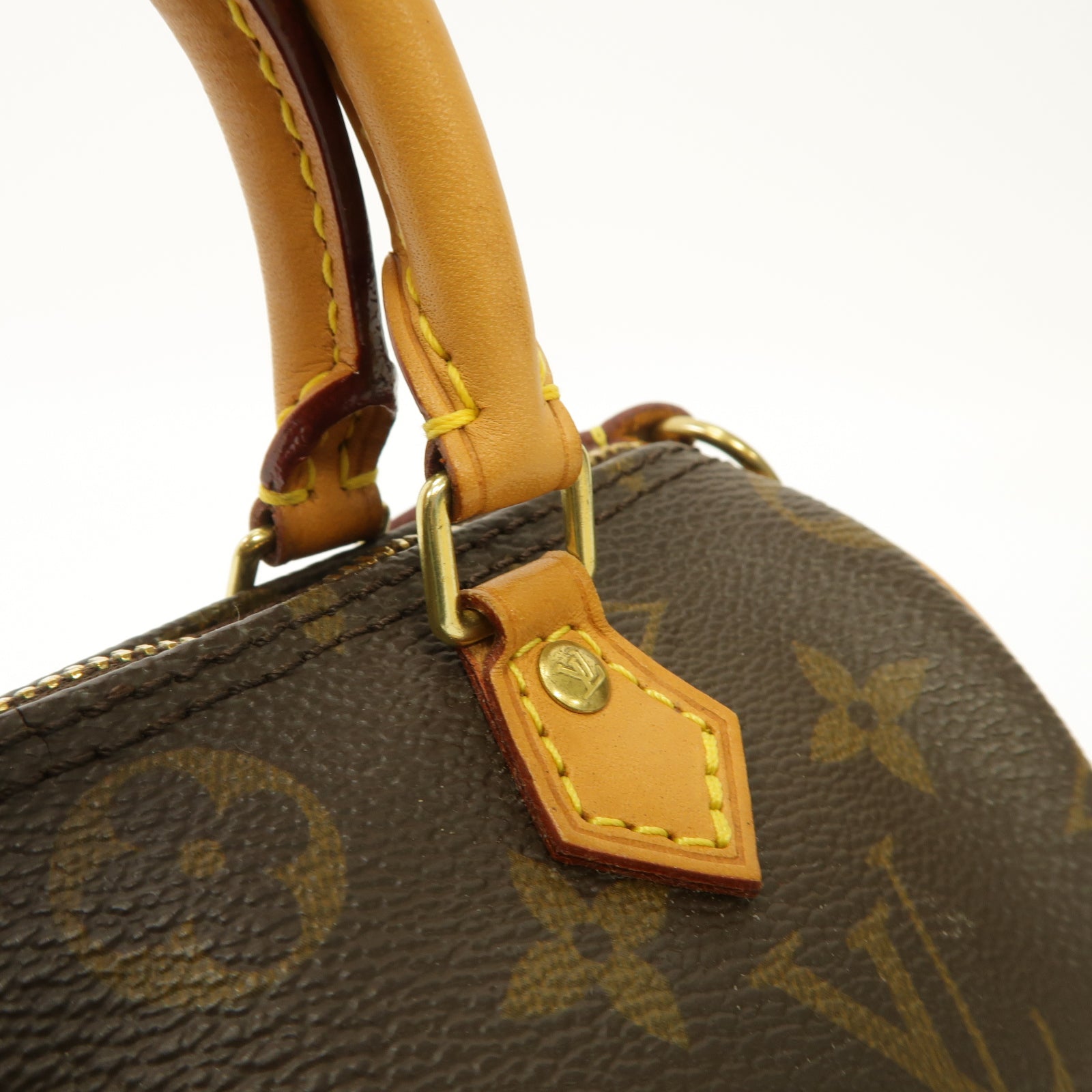 LOUIS VUITTON Monogram Nano Speedy金扣手挽肩背兩用袋啡色
