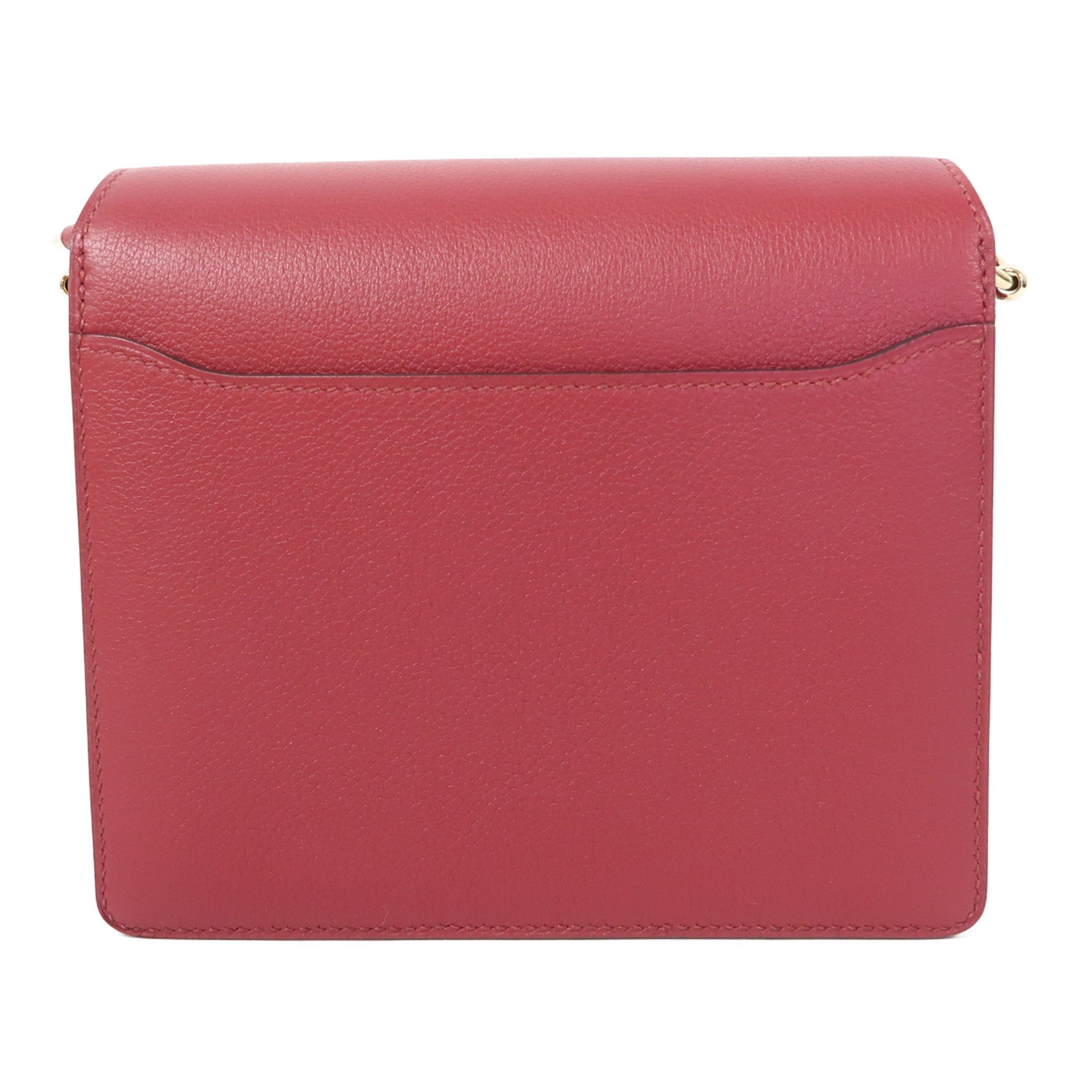 HERMES Evercolor皮革Mini Roulis金扣肩背袋Rouge Grenade/石榴紅色