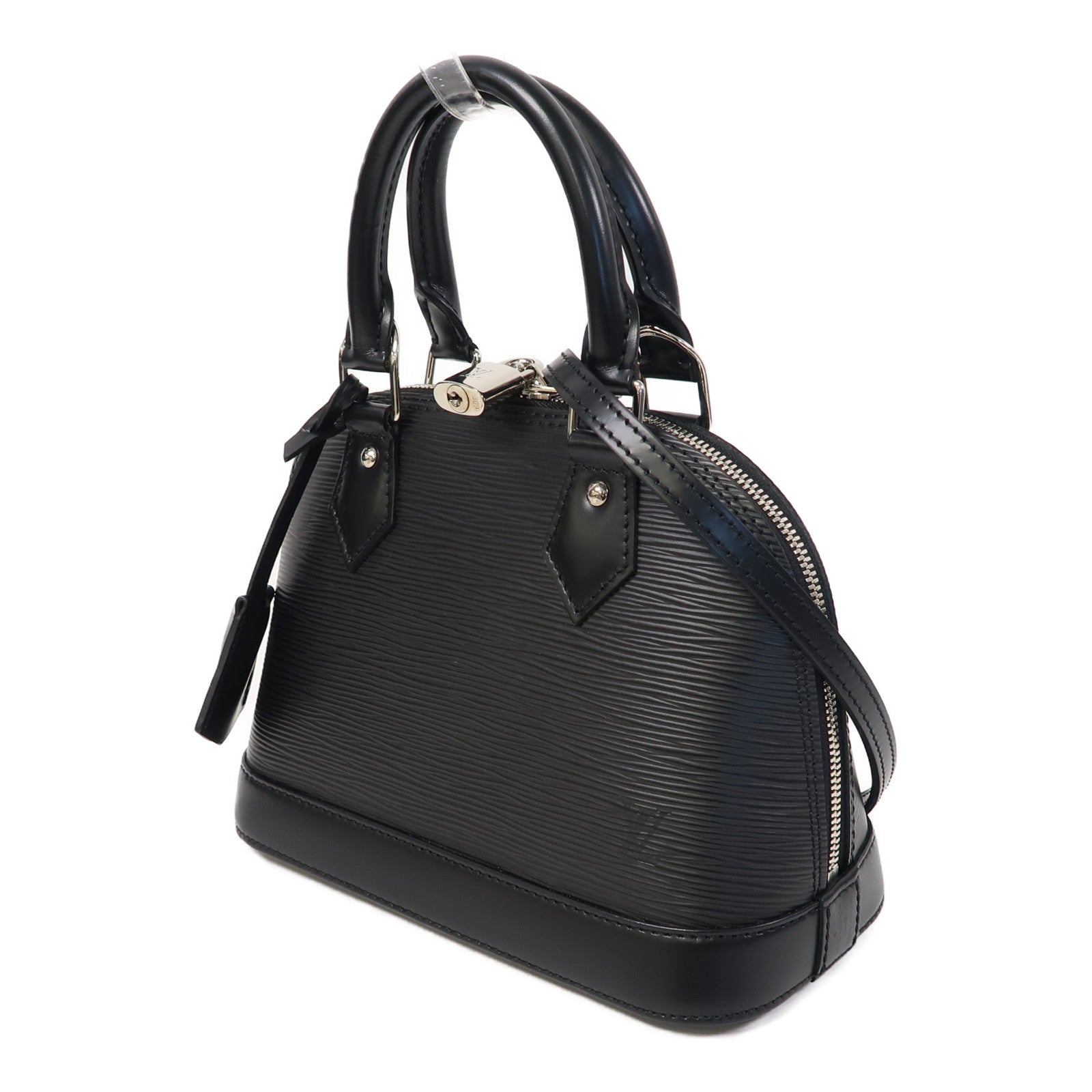 LOUIS VUITTON Epi Alma BB銀扣手挽肩背兩用袋黑色