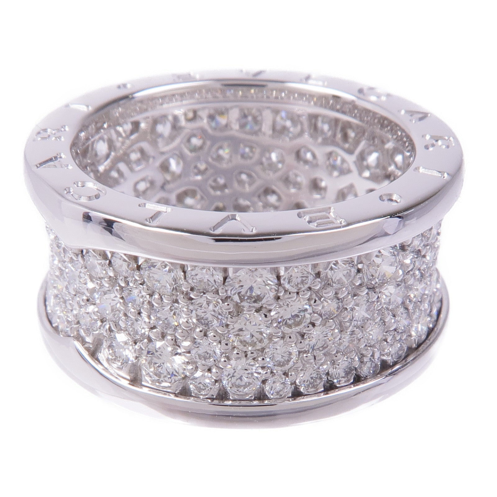BVLGARI 【激減優惠】18K白金B-Zero1 Diamond Ring鑽石戒指Bvlgari#51/US#5.5