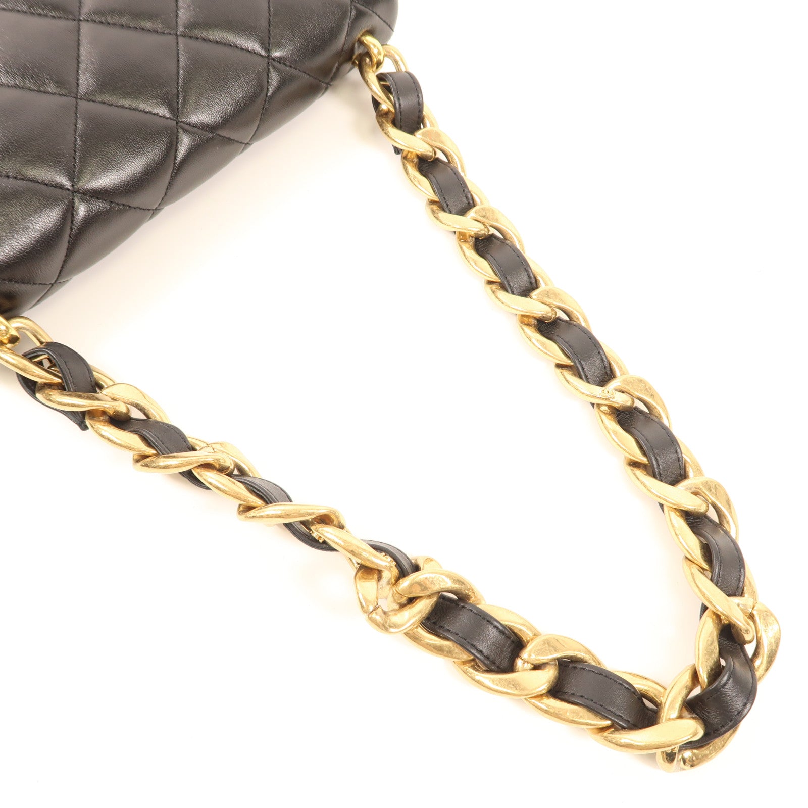 CHANEL 牛皮皮革Chain Shoulder Bag金扣鏈帶肩背袋