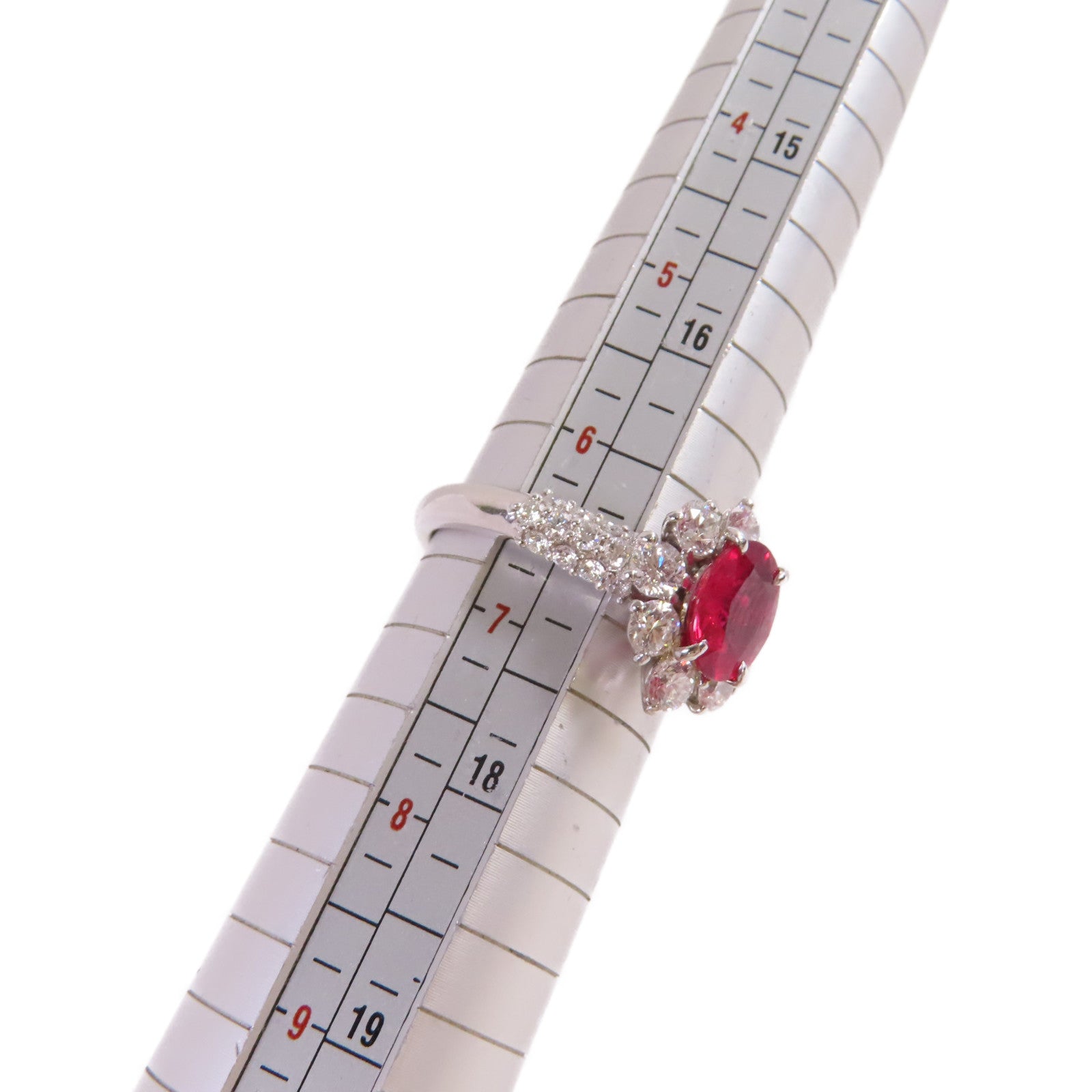 JEWELRY 【激減優惠】PT900鉑金/1.87ct紅寶石/1.24ct鑚石Ruby Diamond Ring戒指US#6.5
