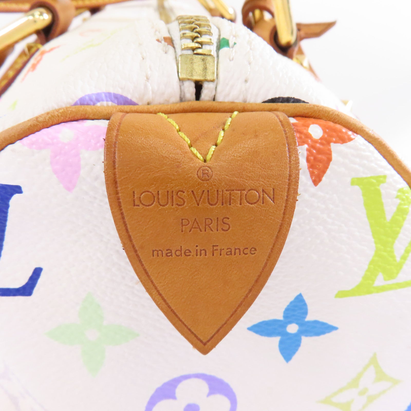 LOUIS VUITTON Monogram Multicolor Multi Speedy 30金扣手挽袋白色/多色