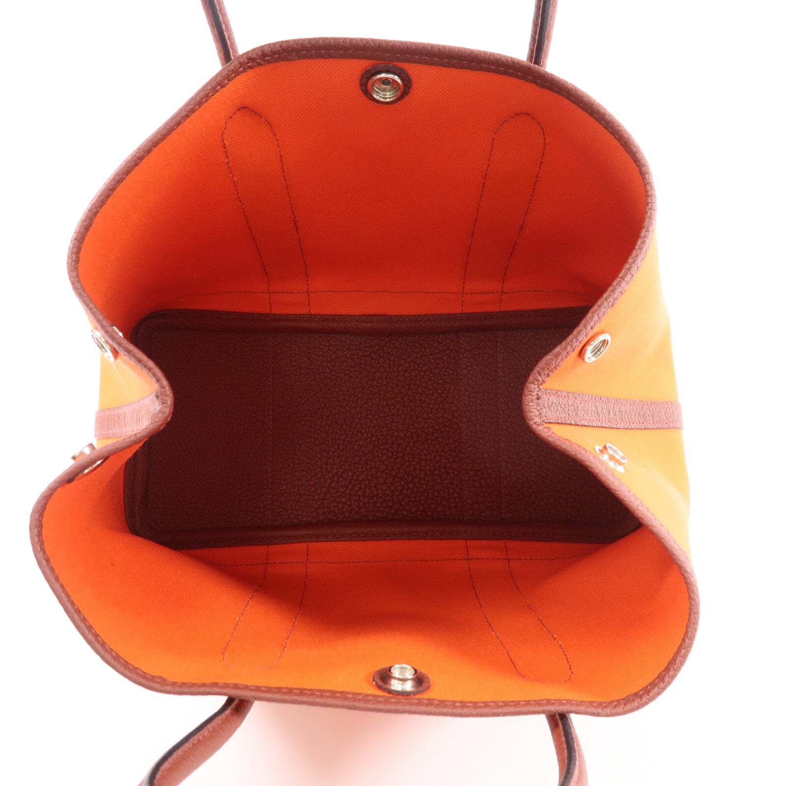 HERMES 帆布Garden Party TPM手挽袋Capucine/Rough H