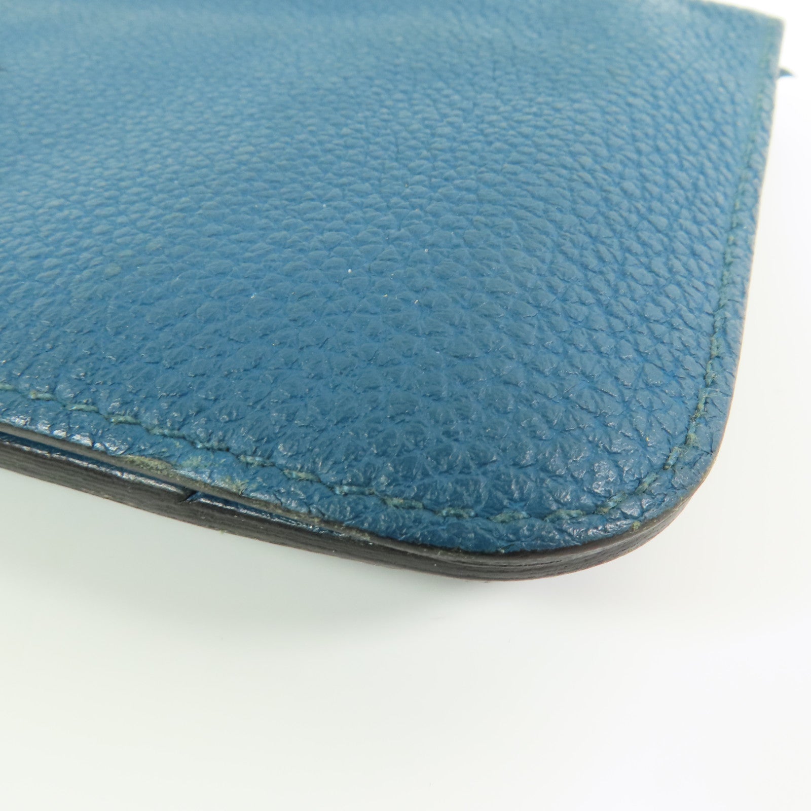HERMES 【激減優惠】Clemence皮革Dogon Wallet銀扣長錢包Colvert