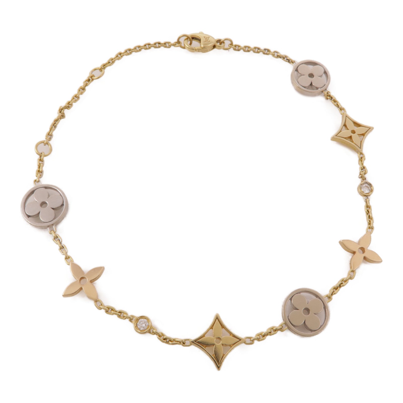 LOUIS VUITTON 18K黃金/18K白金/18K玫瑰金Idylle Blossom Bracelet手鏈