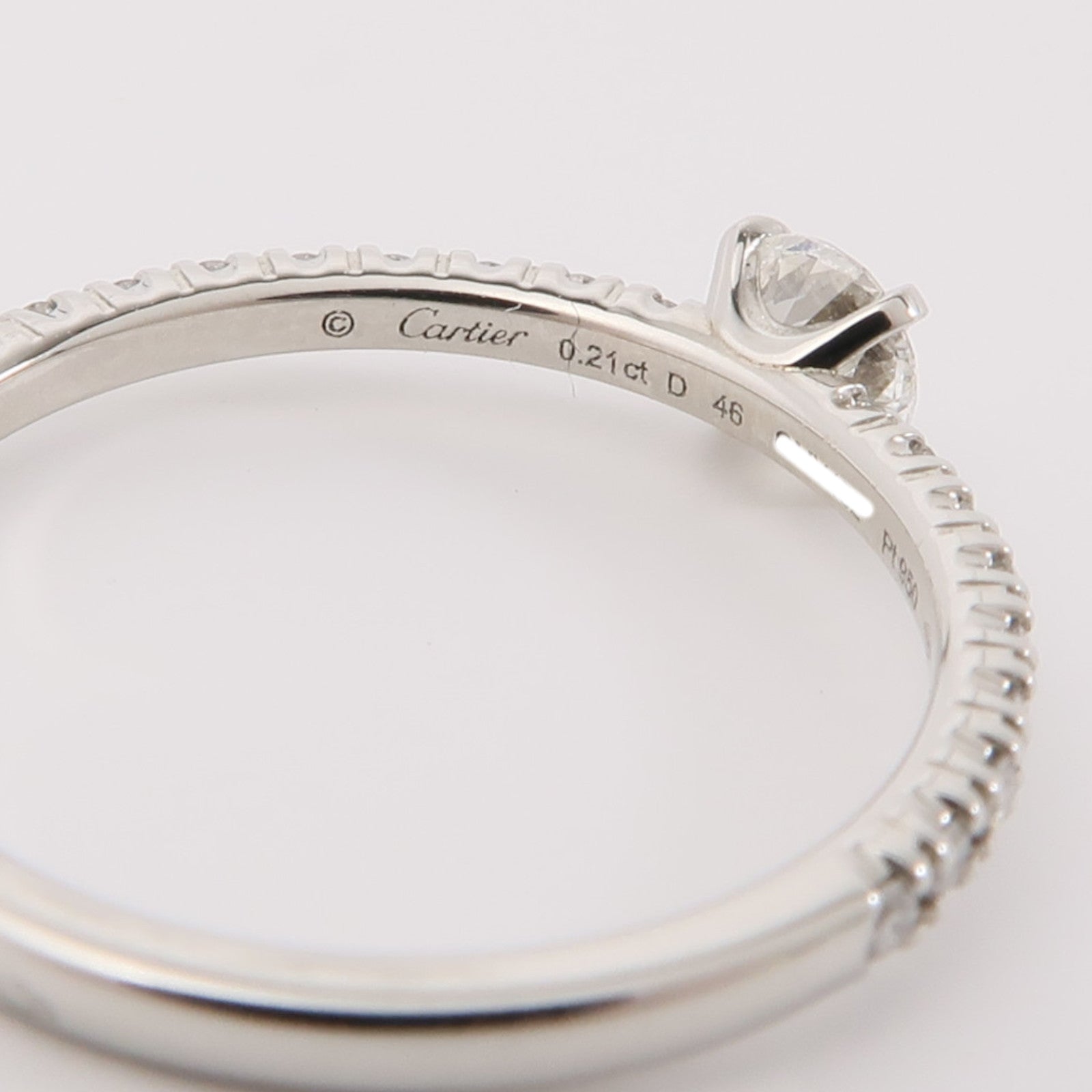 CARTIER PT950鉑金Etincelle Platinum De Cartier Diamond Ring戒指Cartier#46/US#3.75