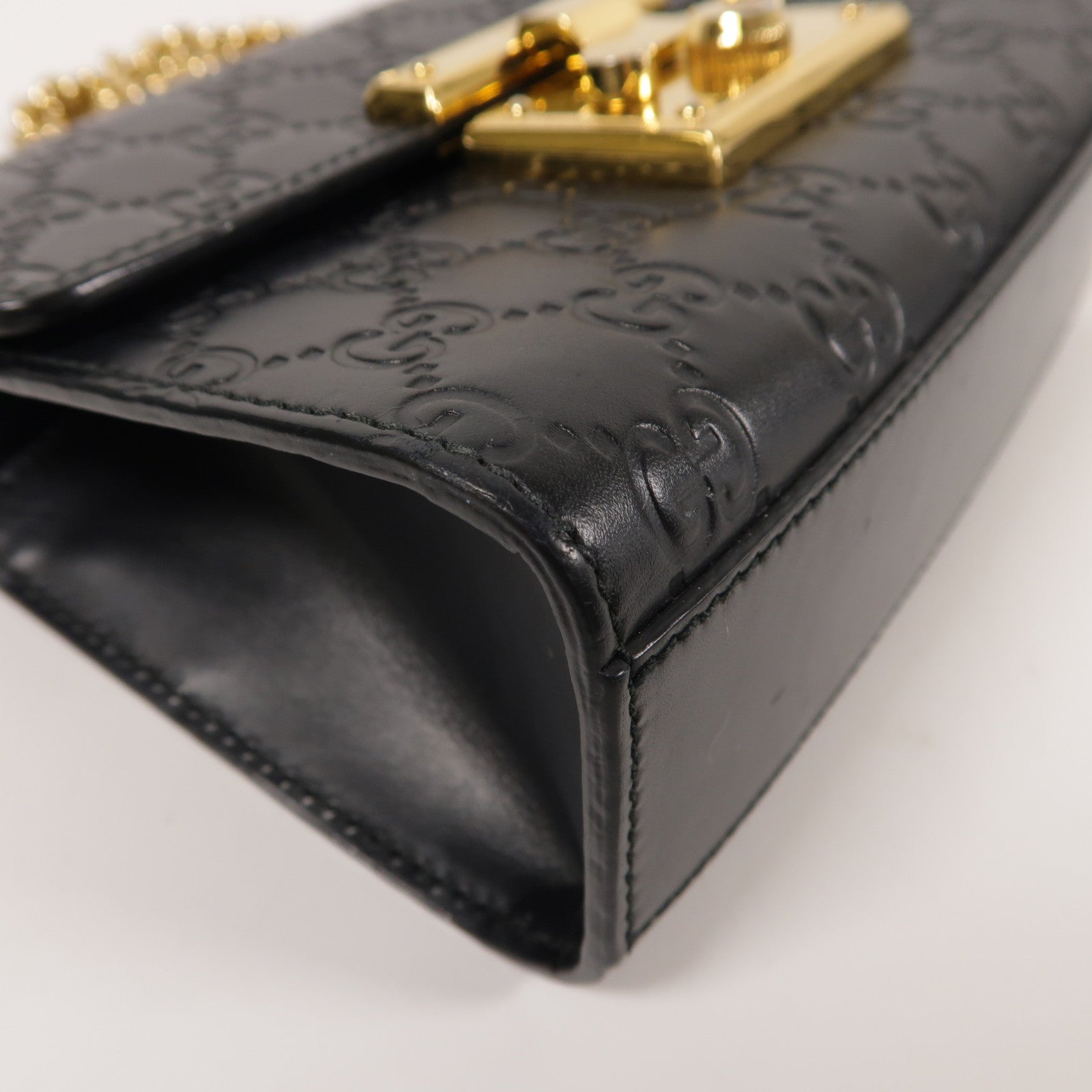 GUCCI 牛皮皮革Shoulder Bag金扣鏈帶肩背袋
