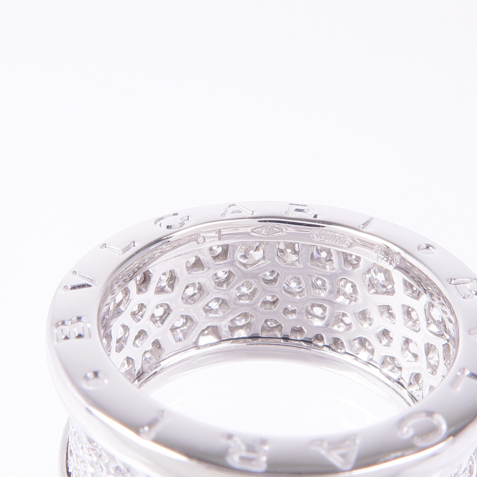 BVLGARI 18K白金B-Zero1 Diamond Ring鑽石戒指Bvlgari#51/US#5.5