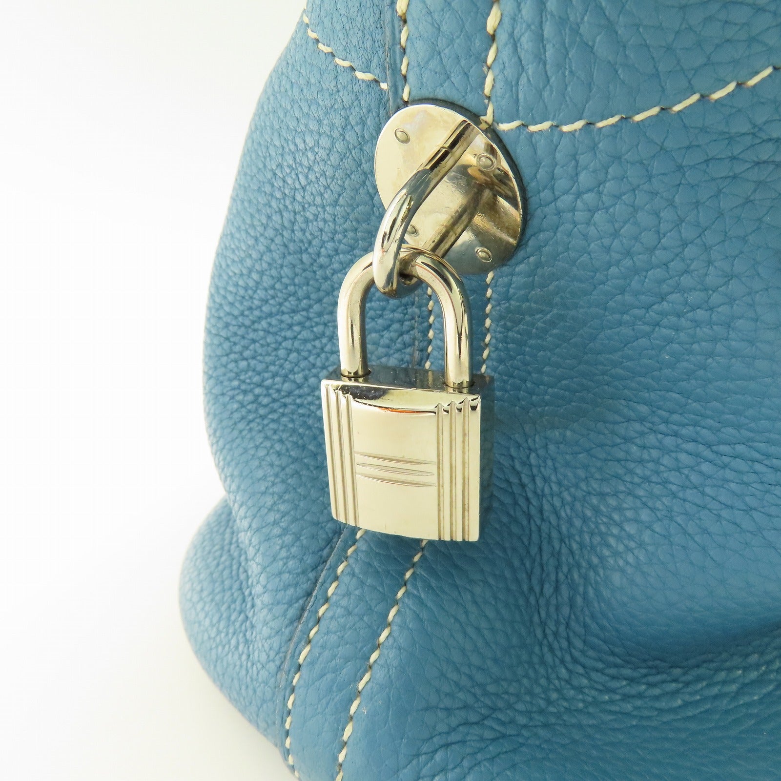 HERMES PHW Bolide 31 2way Shoulder Bag Clemence Leather Bleu Jean