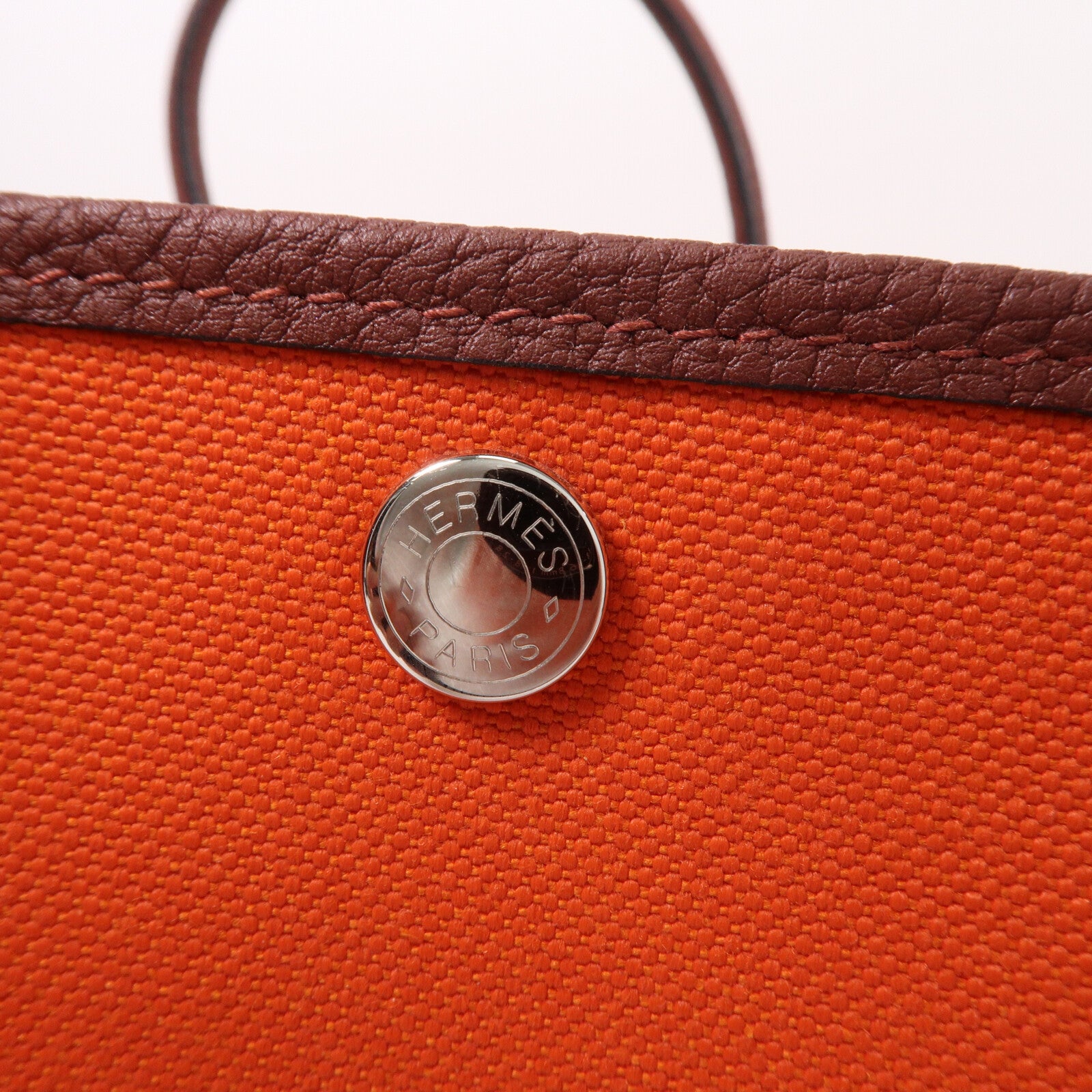 HERMES 帆布Garden Party TPM手挽袋Capucine/Rough H