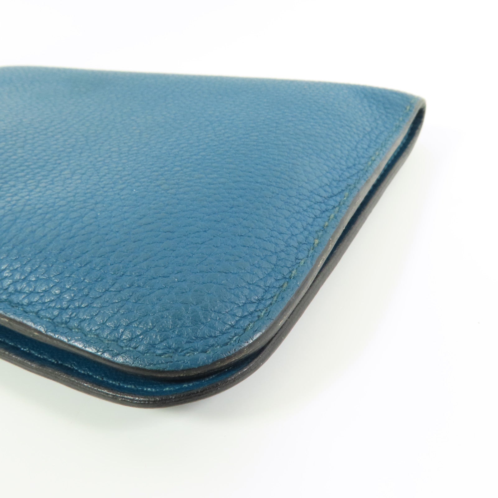 HERMES 【激減優惠】Clemence皮革Dogon Wallet銀扣長錢包Colvert