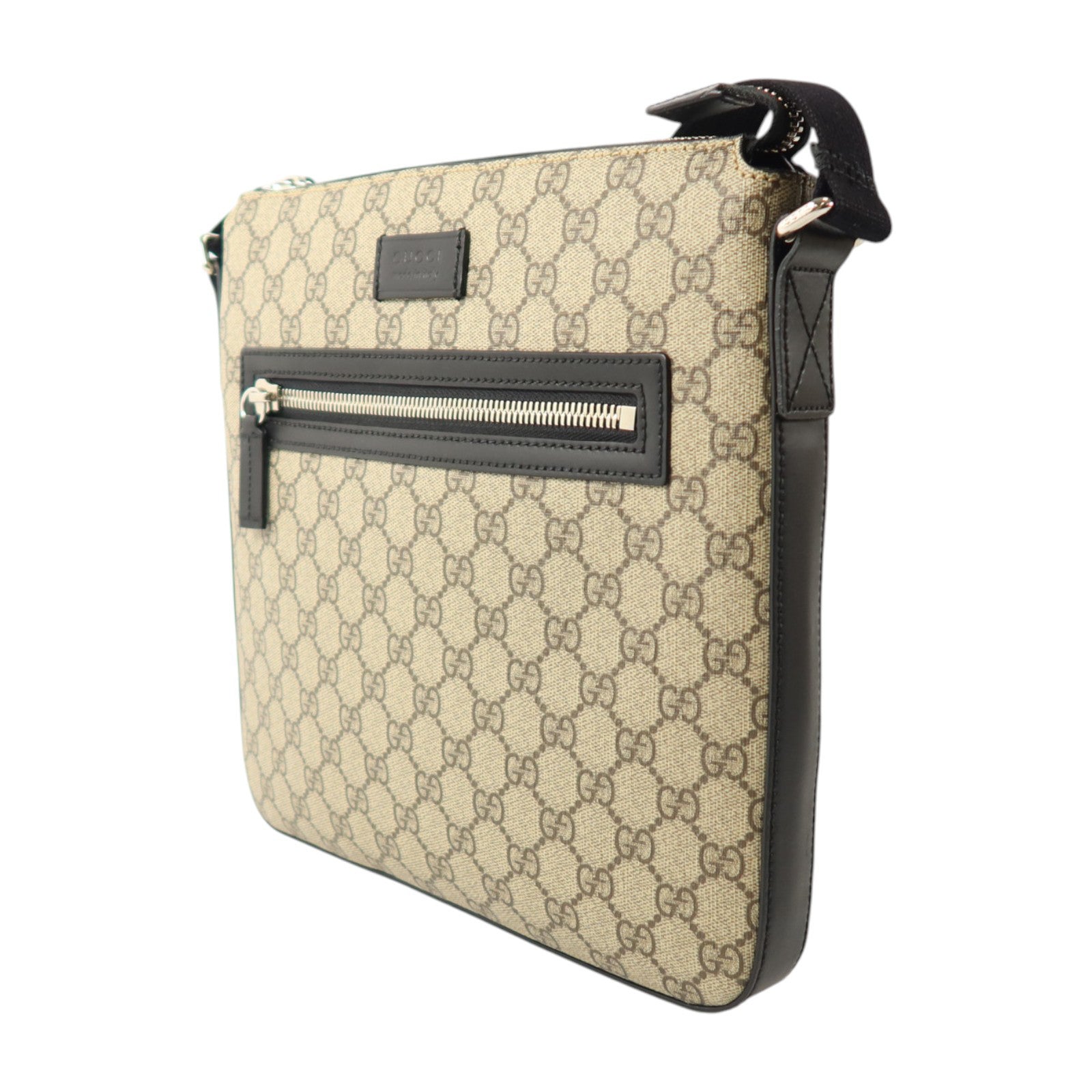GUCCI 塗層帆布Shoulder Bag銀扣肩背袋