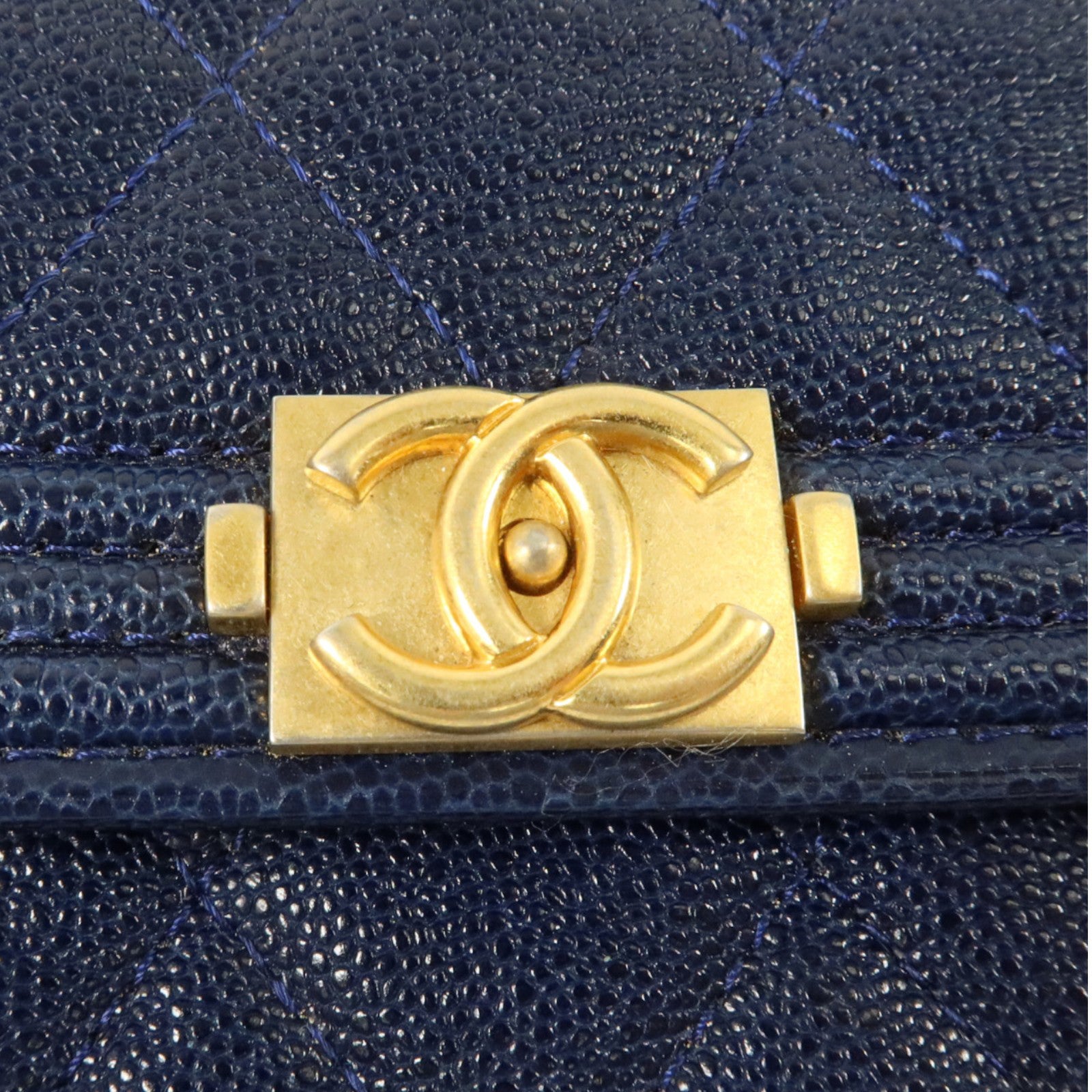 CHANEL 牛皮皮革Boy Chanel Wallet Medium金扣長錢包