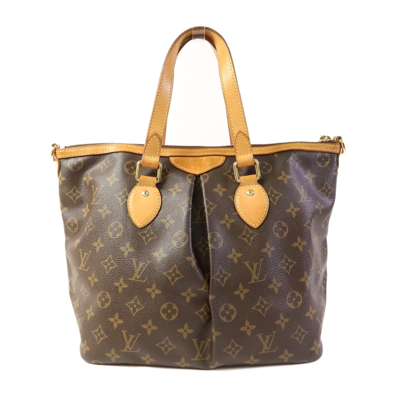 LOUIS VUITTON Monogram Palermo PM金扣手挽肩背兩用袋棕色