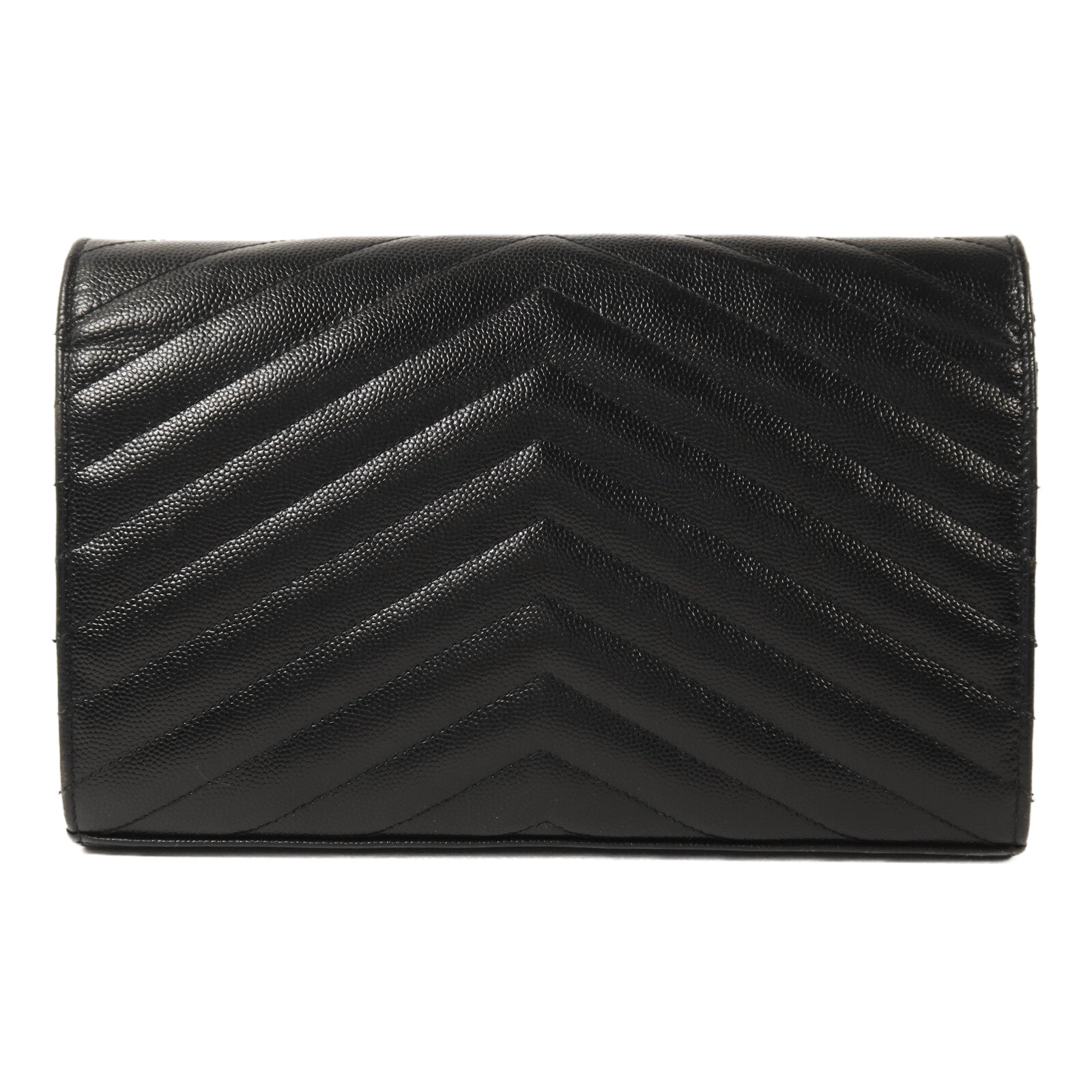 YVES SAINT LAURENT 牛皮皮革Shoulder Bag銀扣鏈帶肩背袋