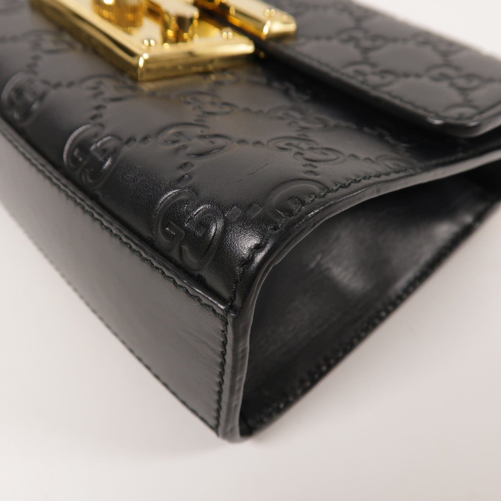 GUCCI 牛皮皮革Shoulder Bag金扣鏈帶肩背袋