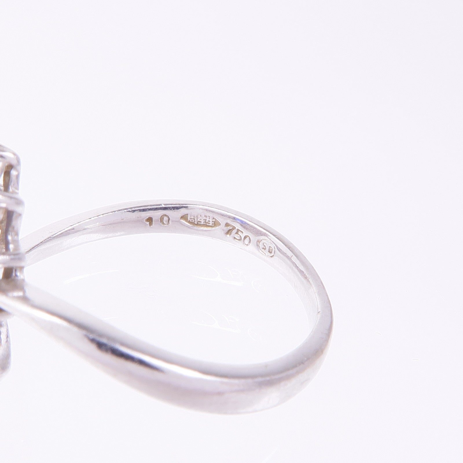 JEWELRY 【激減優惠】18K白金Sapphire Diamond Ring鑽石戒指US#5.75