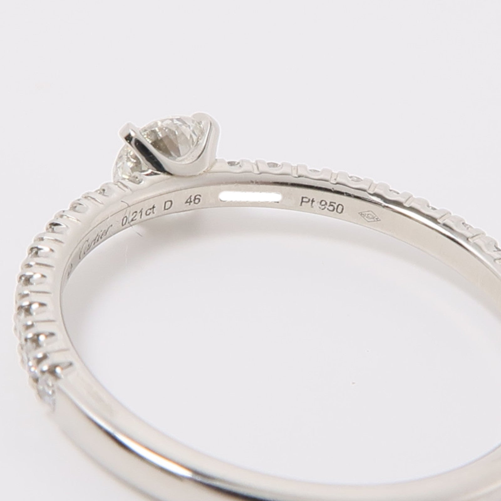 CARTIER PT950鉑金Etincelle Platinum De Cartier Diamond Ring戒指Cartier#46/US#3.75