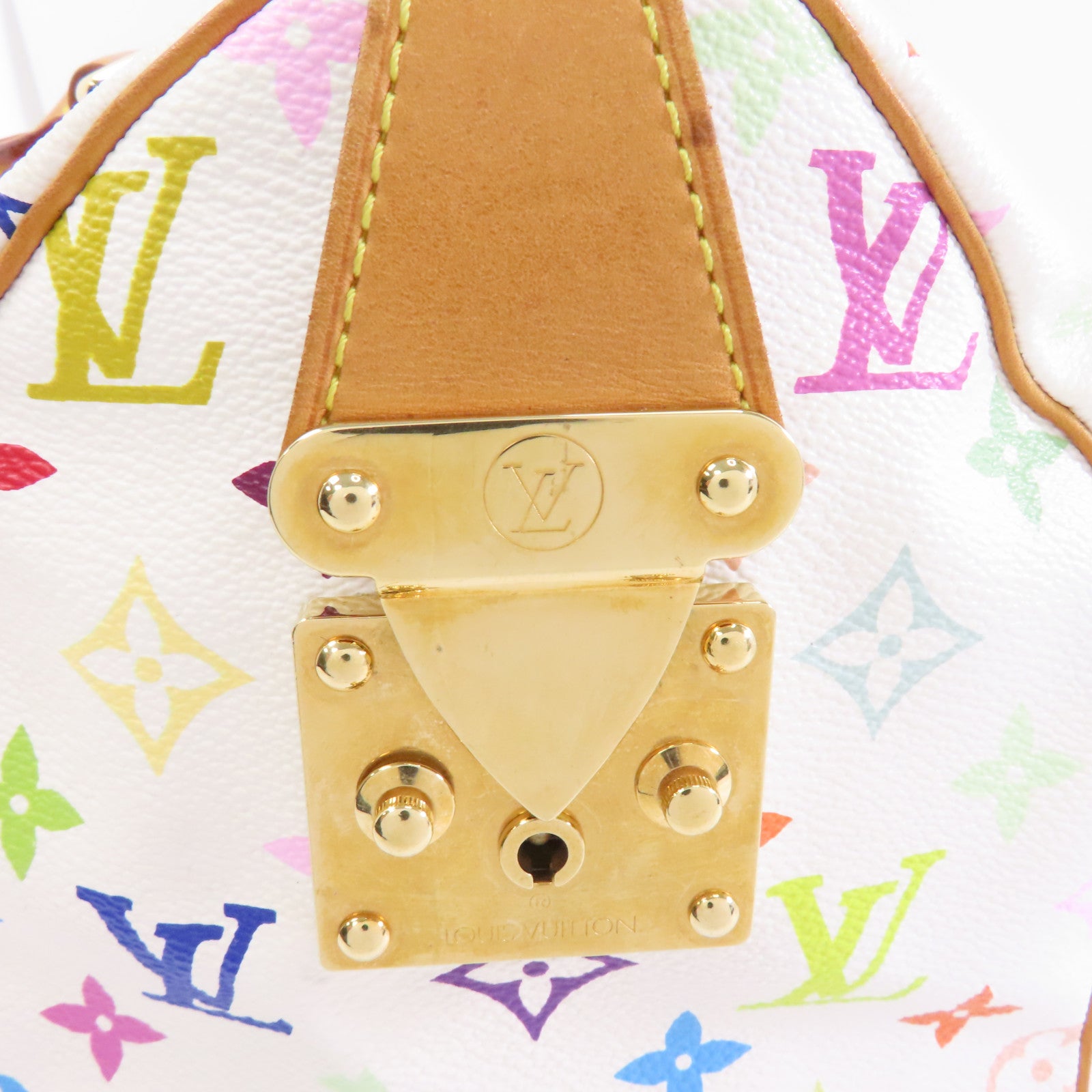 LOUIS VUITTON Monogram Multicolor Multi Speedy 30金扣手挽袋白色/多色