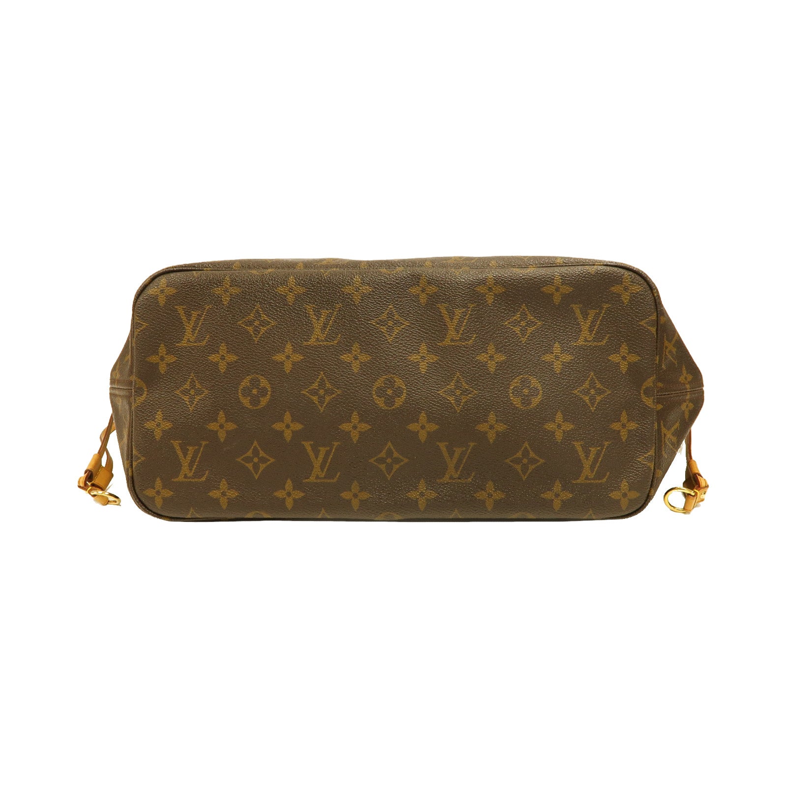 LOUIS VUITTON Monogram Neverfull MM金扣手挽袋啡色