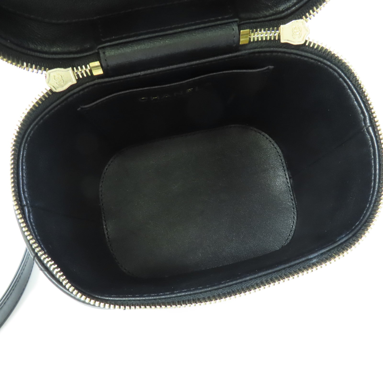 CHANEL CC GHW Trendy CC Vanity Case 2 Way Shoulder Bag Lambskin Leather Black