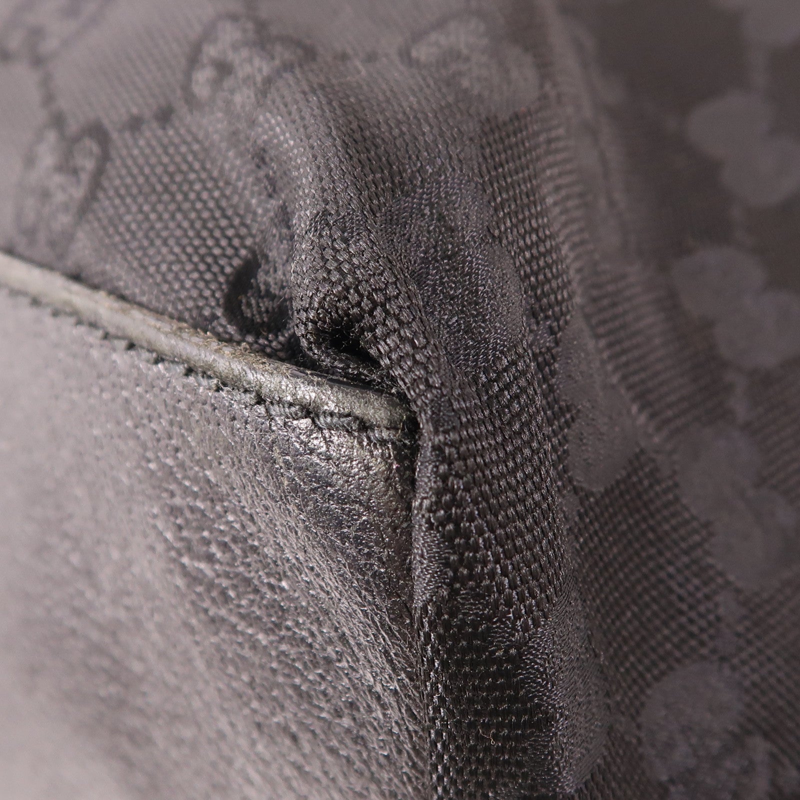 GUCCI GG Shoulder Tote Bag 131231 Nylon Black