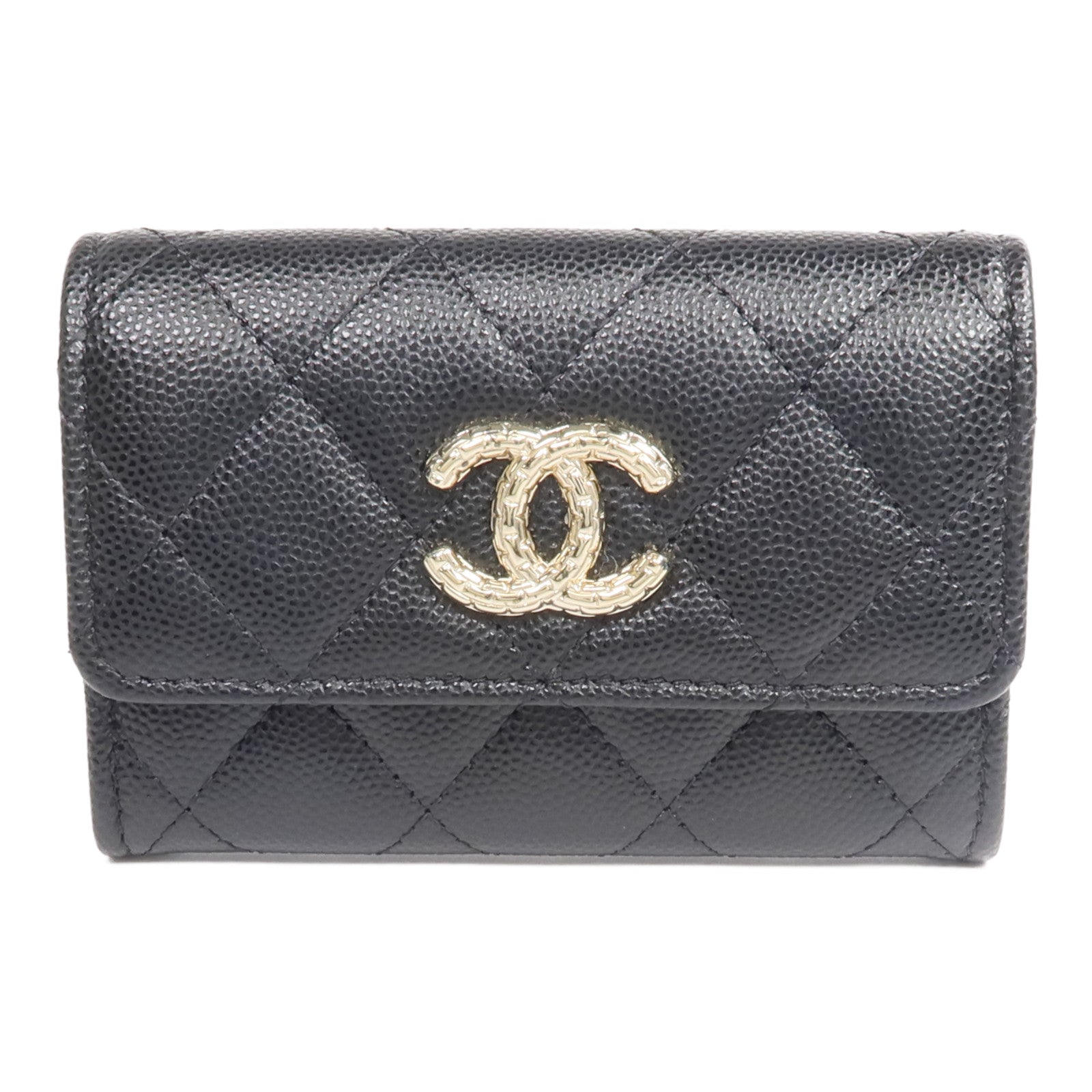 CHANEL 牛皮皮革Card/Coin Case金扣零錢包/卡片套
