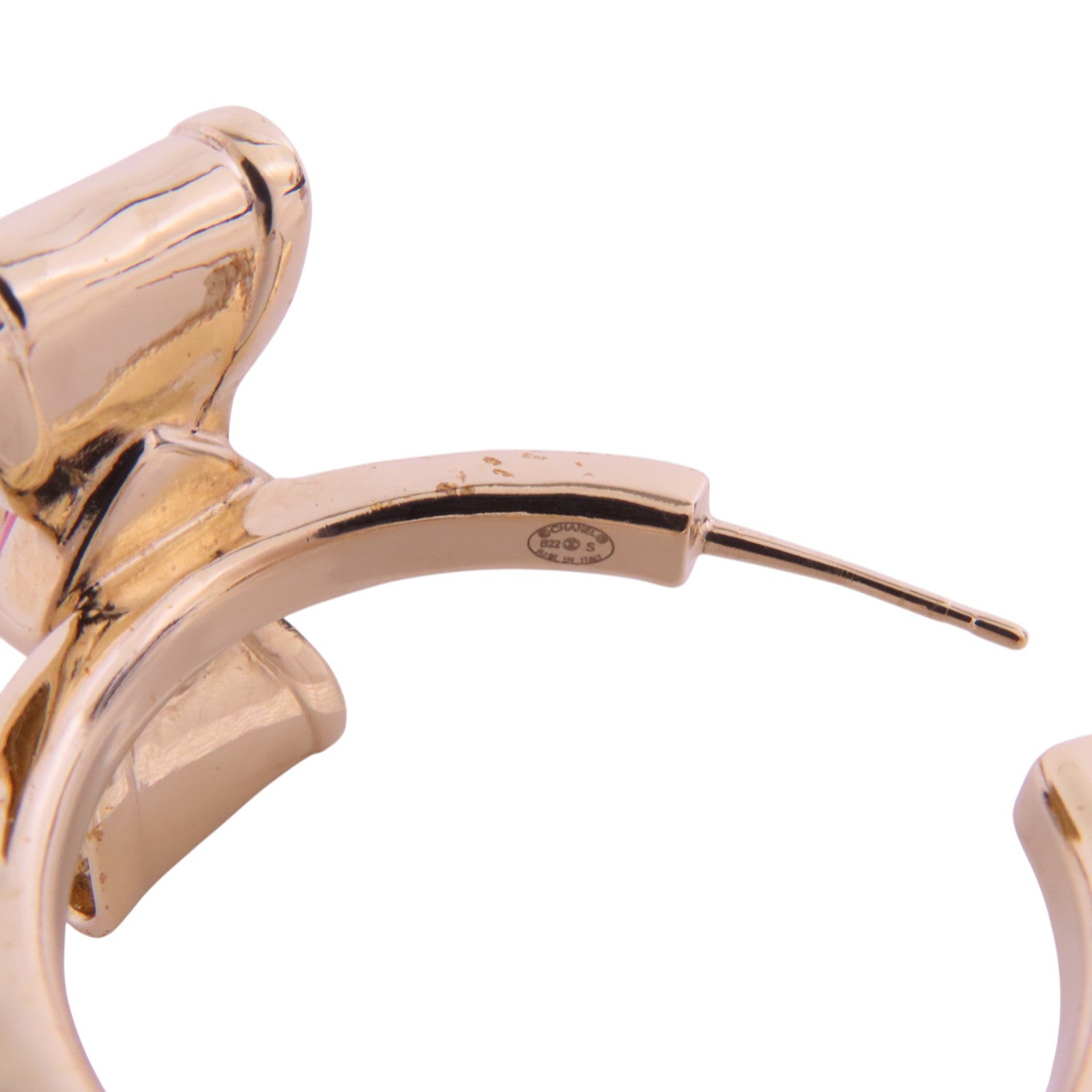 CHANEL 金屬/PVC Earrings金扣耳環