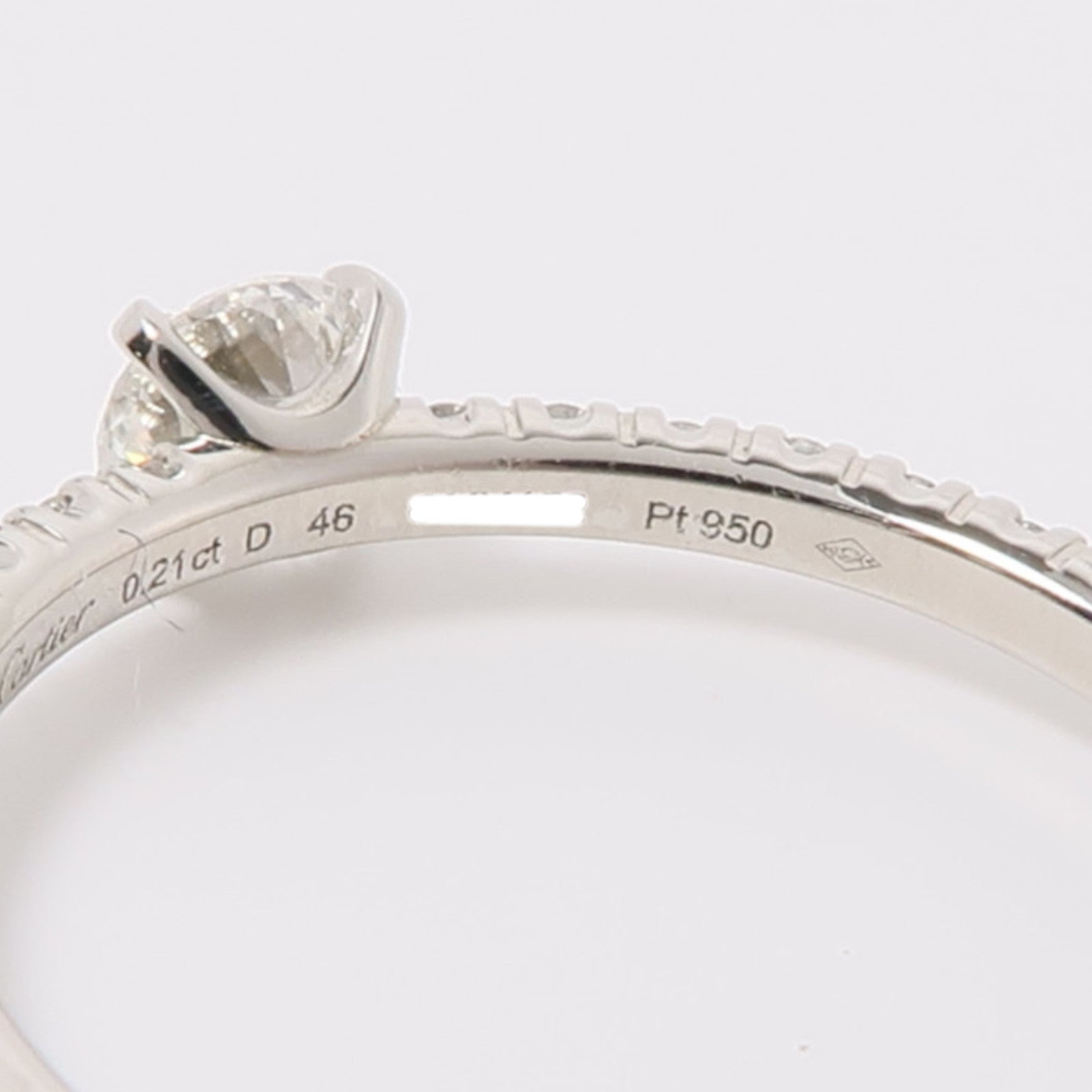 CARTIER PT950鉑金Etincelle Platinum De Cartier Diamond Ring戒指Cartier#46/US#3.75
