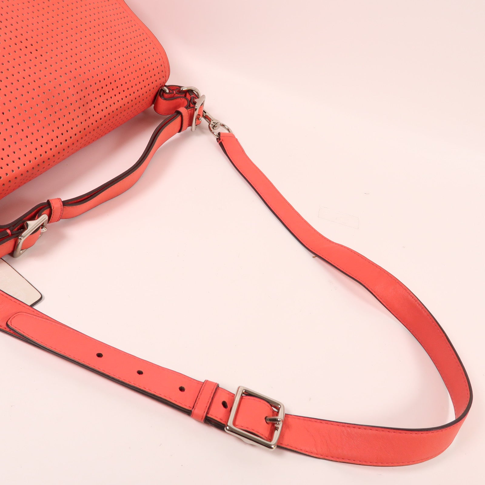 COACH 牛皮皮革2 Way Shoulde銀扣手挽肩背兩用袋