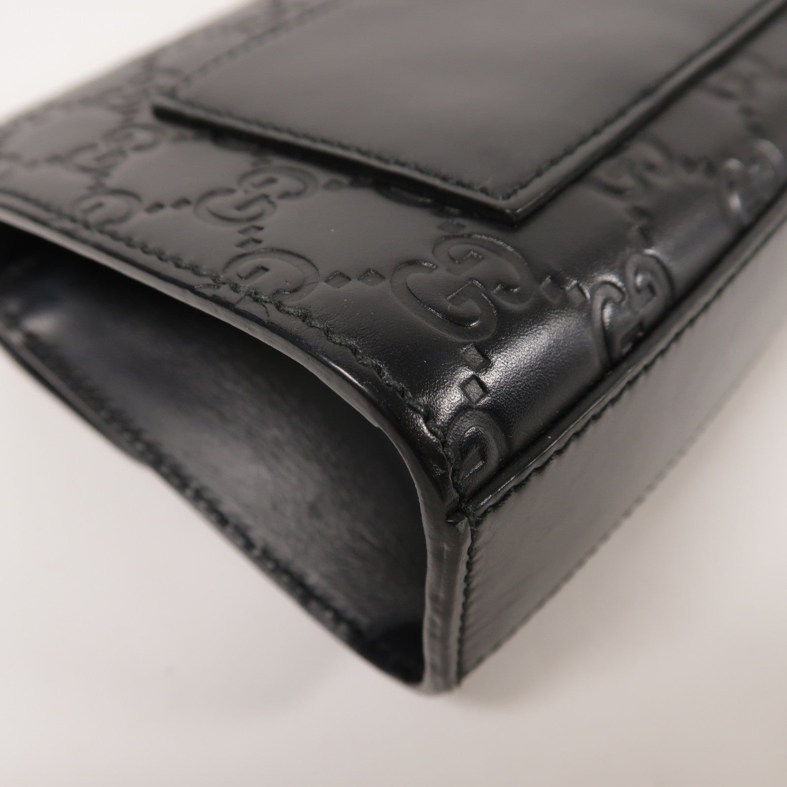 GUCCI 牛皮皮革Shoulder Bag金扣鏈帶肩背袋