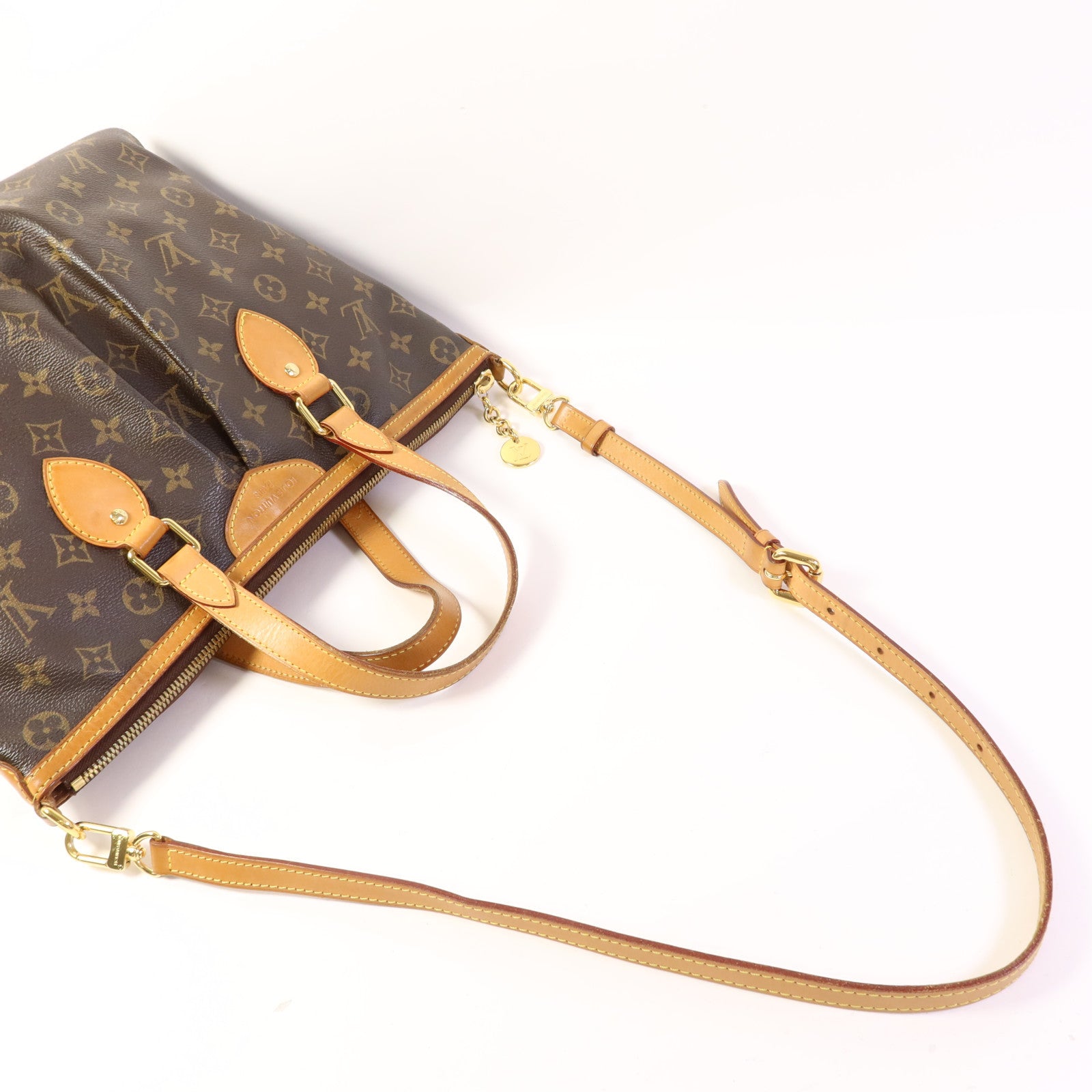 LOUIS VUITTON Monogram Palermo PM金扣手挽肩背兩用袋棕色
