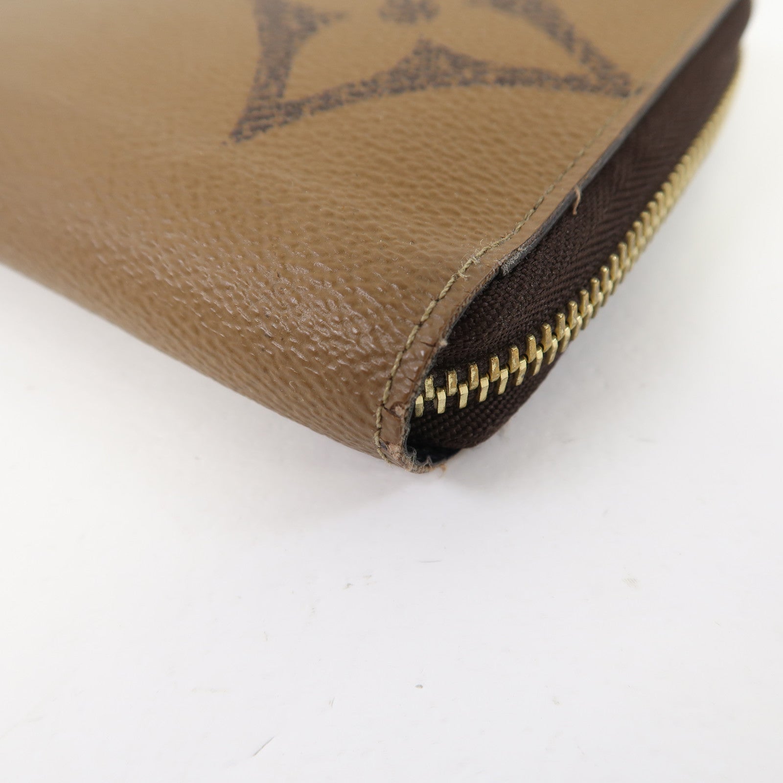 LOUIS VUITTON Monogram Zipper Long Wallet金扣長錢包啡色